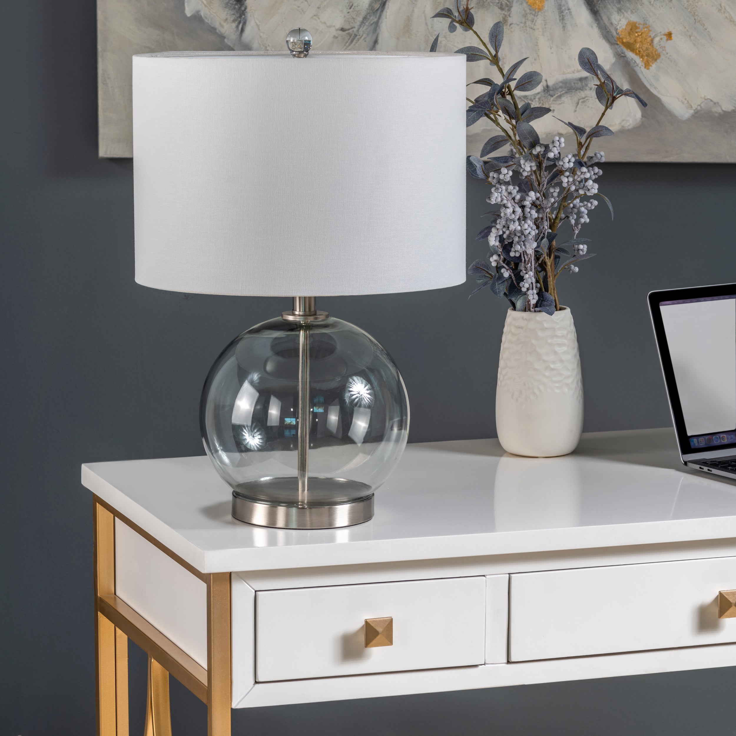 Smoke Glass Table Lamp
