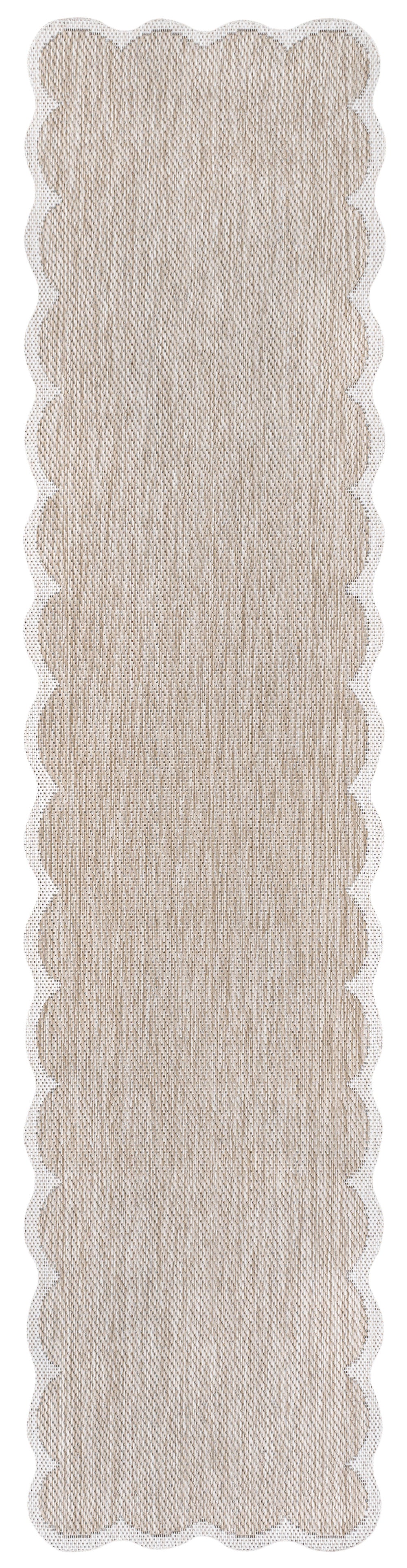 Alice Classic Cottage Two-Tone Scalloped Indoor/Outdoor Shaped Area Rug
