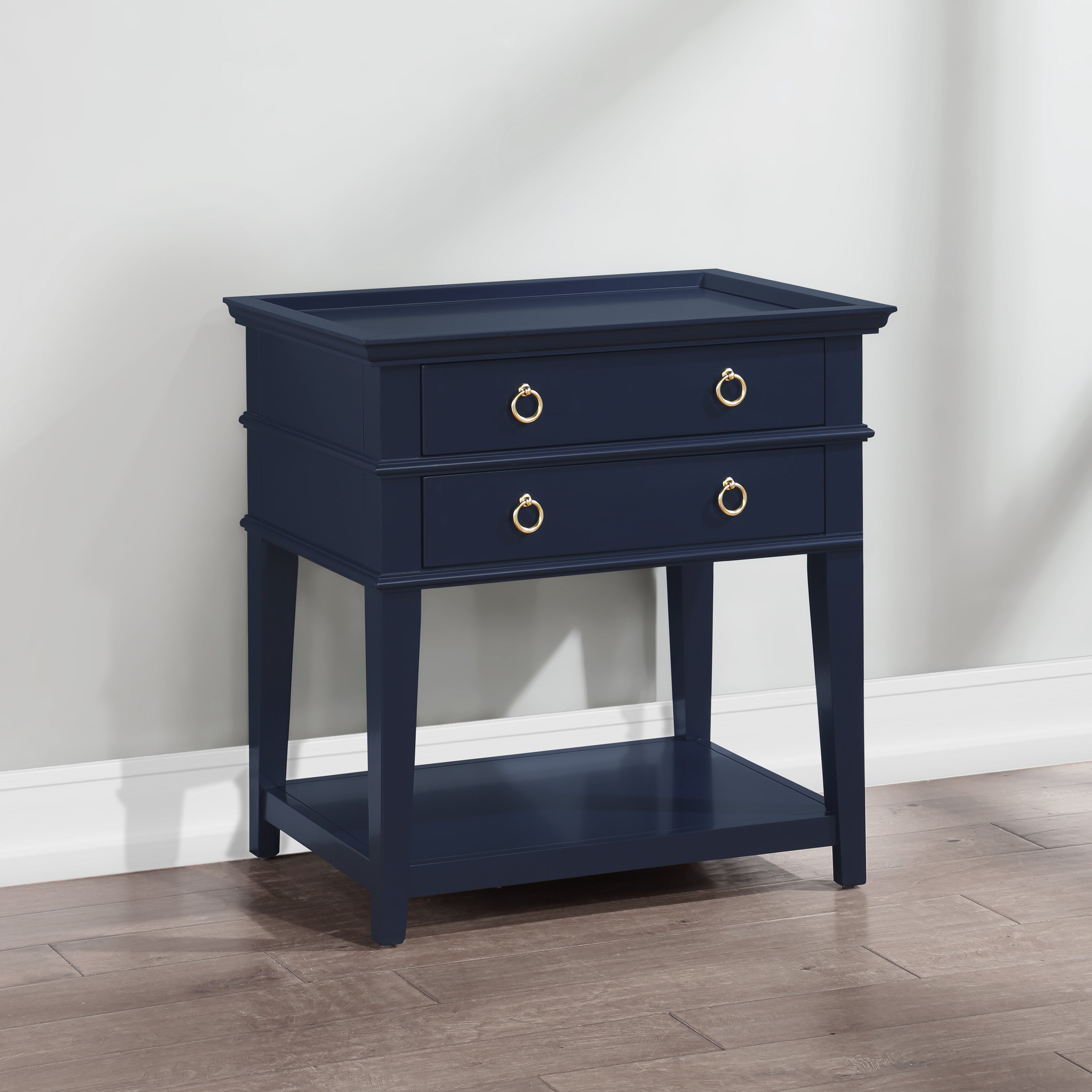 Carmona 2-Drawer Tray Top Nightstand