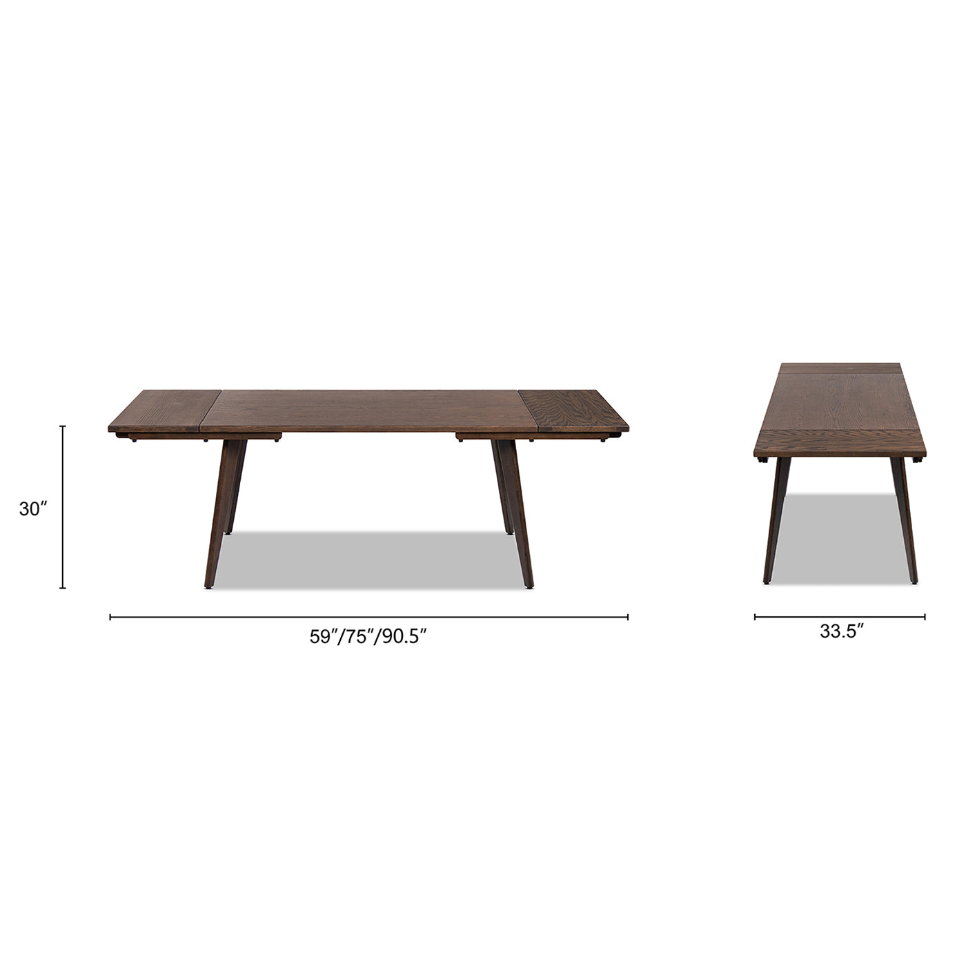 Capri Solid Oak Wood Extendable Dining Table