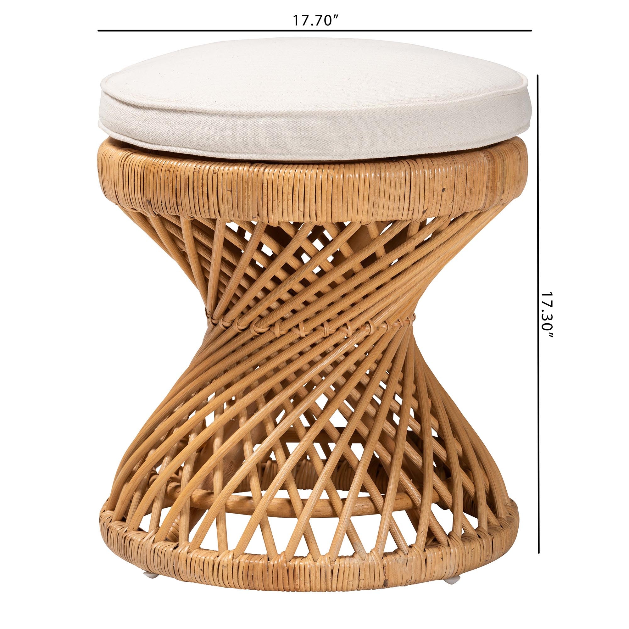 Jolie Rattan Footstool