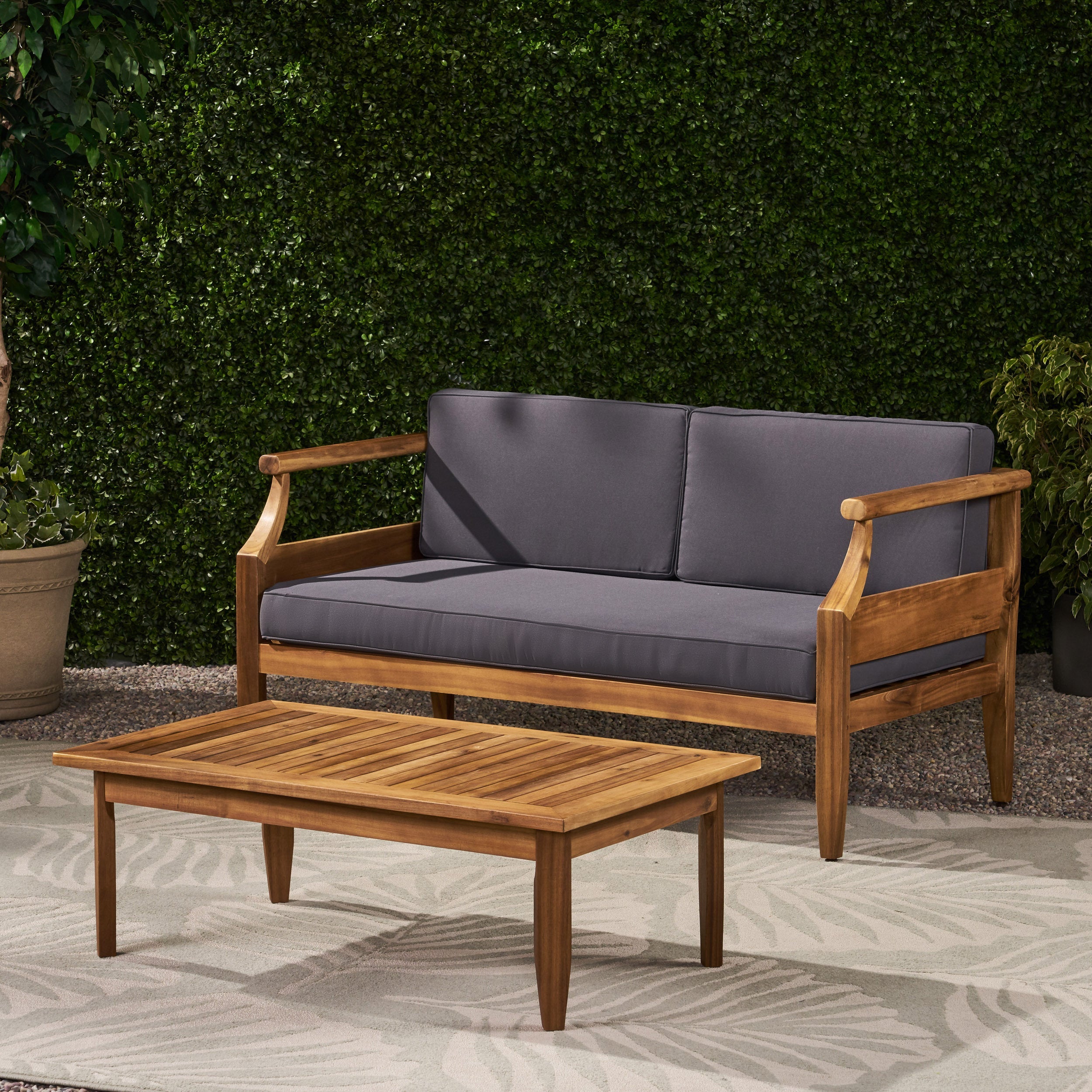 Aston 2 Piece Outdoor Patio Conversation Seating Set