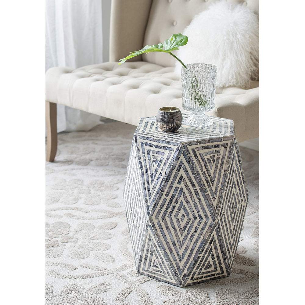 Capiz Hexagon Side Table
