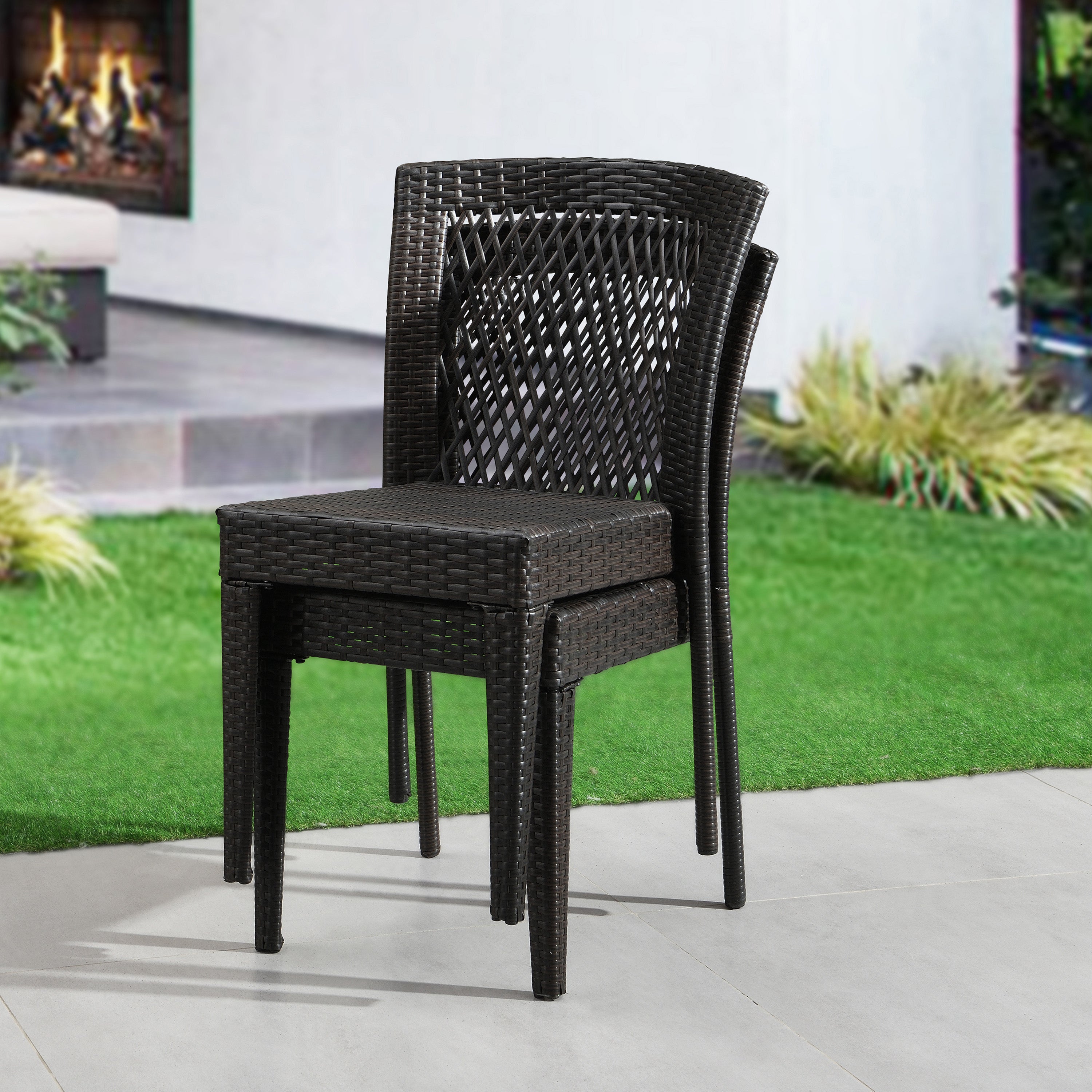 Farley Stacking Outdoor Dining Chairs, Set of 2