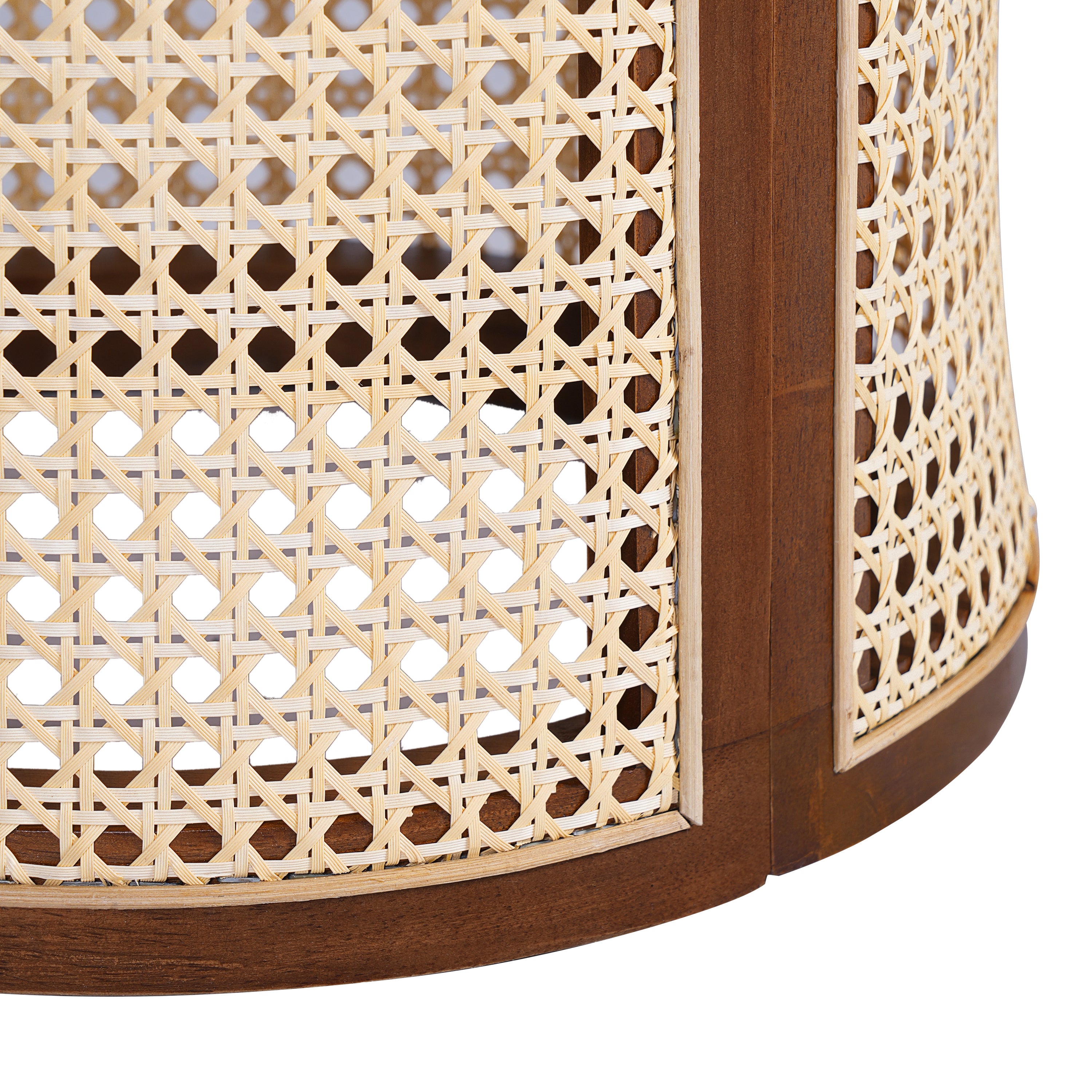 Round Rattan Pillar Storage Accent Table