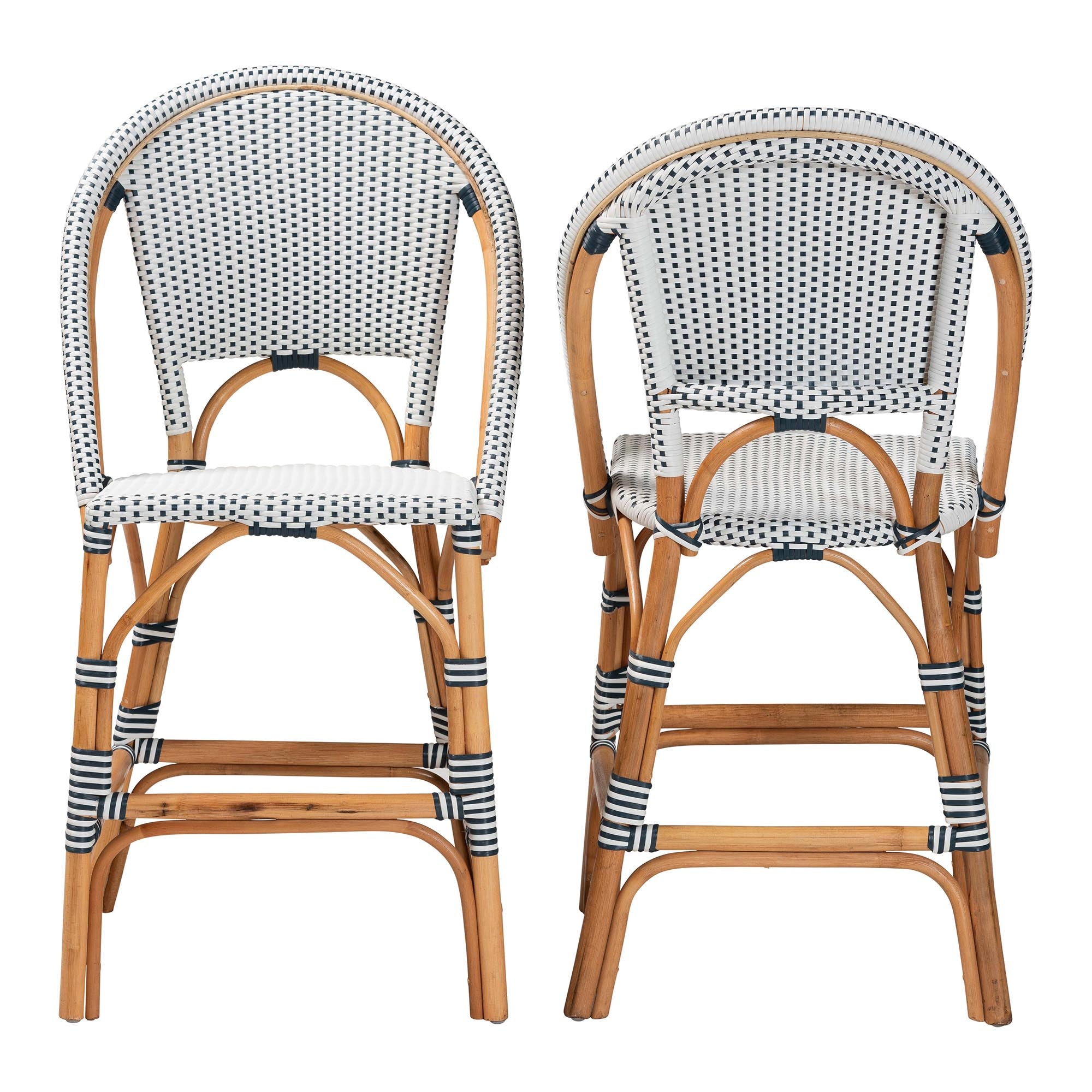Lexi Rattan 2-Piece Counter Stool Set