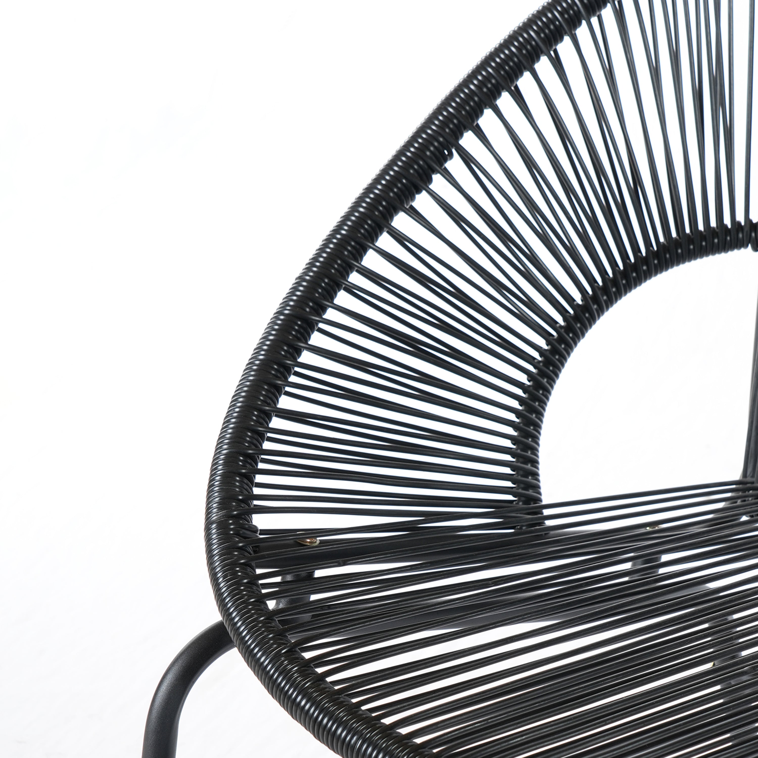CONDESSA OUTDOOR PATIO WICKER LOVE SEAT, GREEN PE RATTAN & IRON FRAME, SET OF 1
