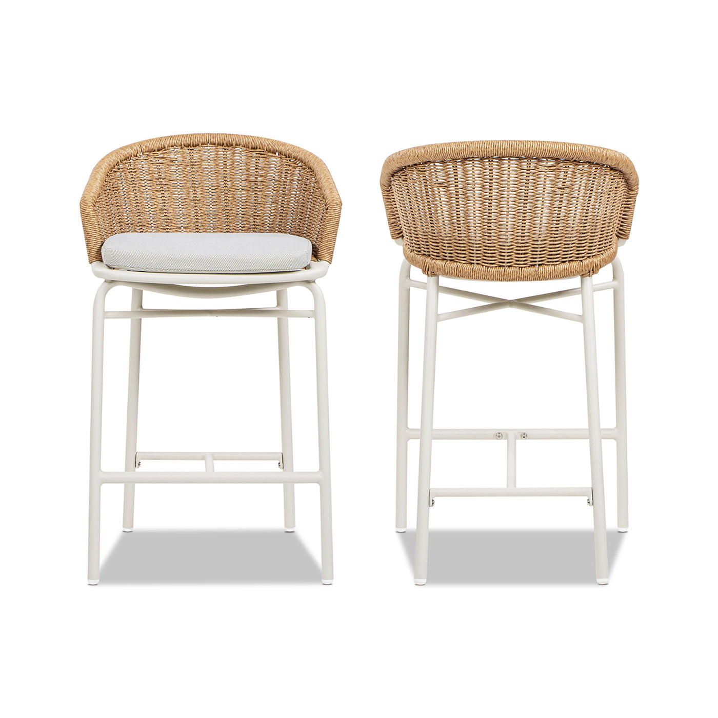 Santorini Wicker Outdoor Bar Stool, Set of 2