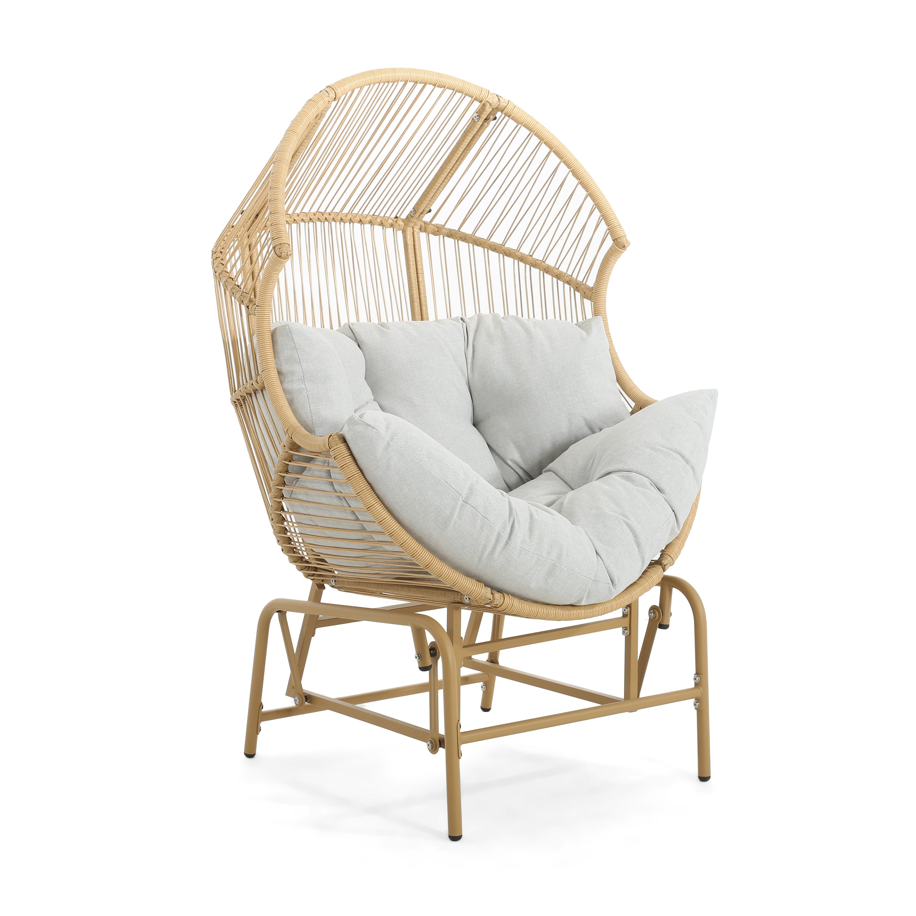 Variscite Outdoor Wicker Glider Chair with Cushion Seat