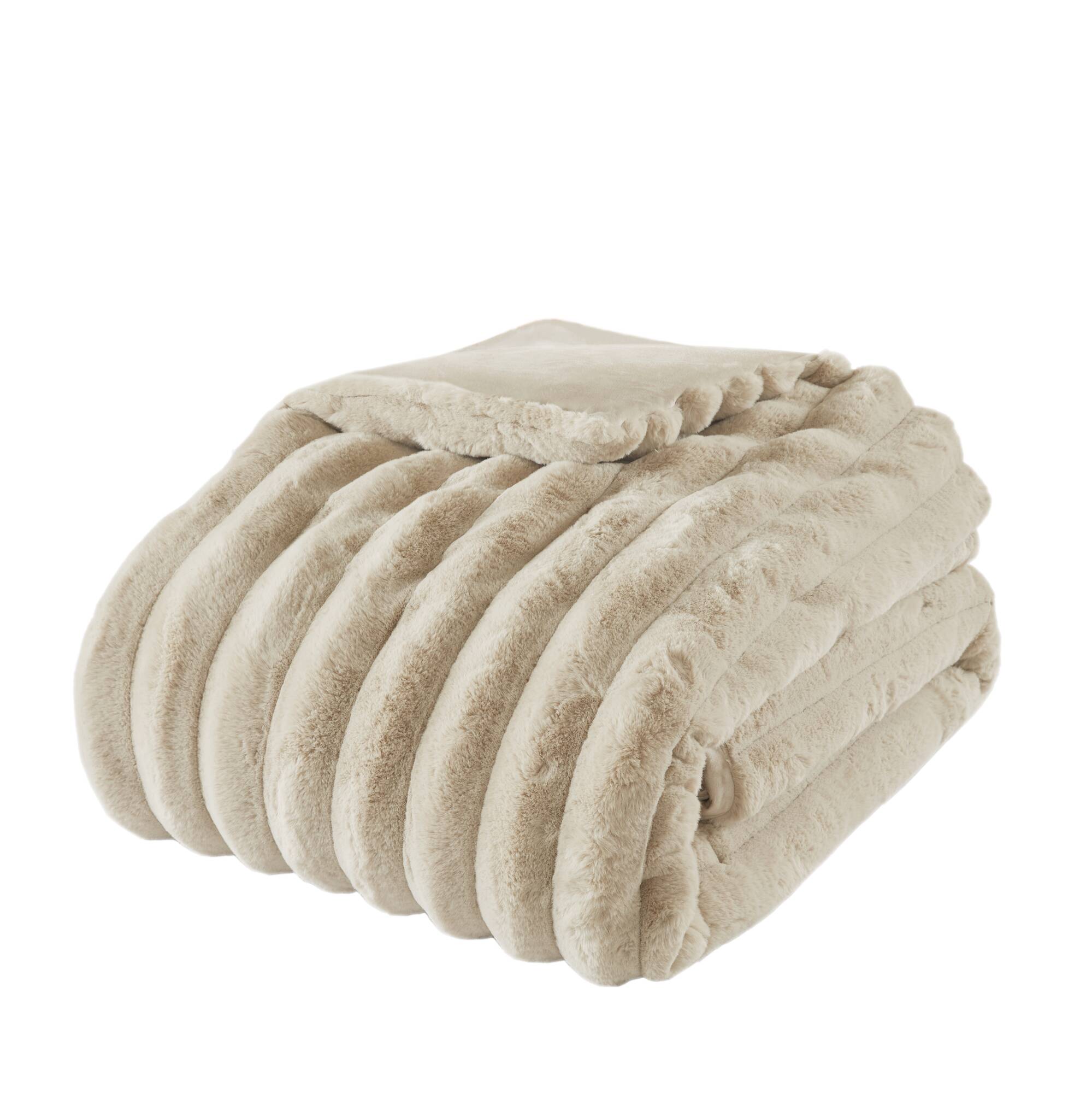 Ultrasoft Faux Fur Ribbed Comforter Set