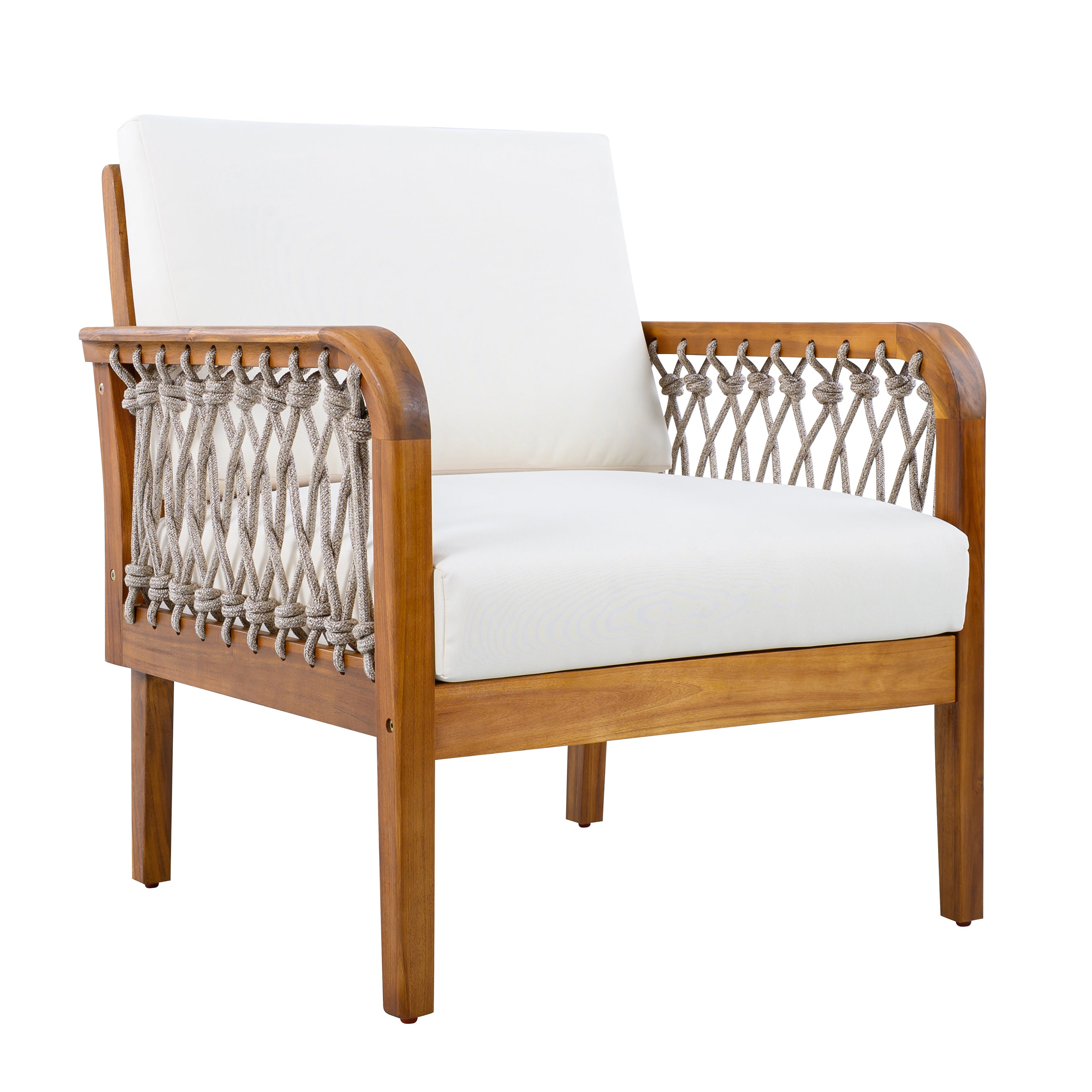Millie Outdoor Acacia Wood Club Chair