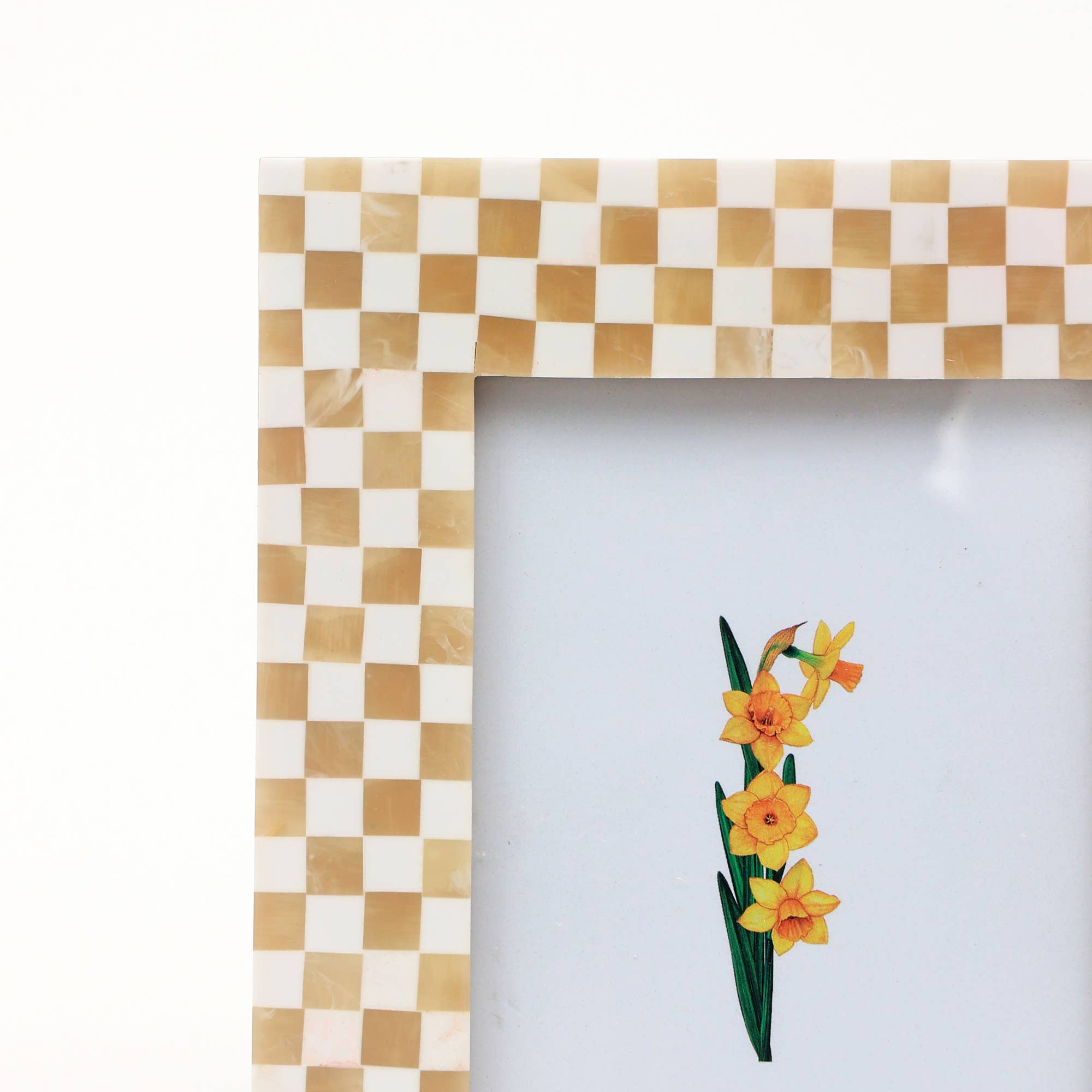 Handcrafted Checkerboard Carnival Resin Photo Frame, 5x7
