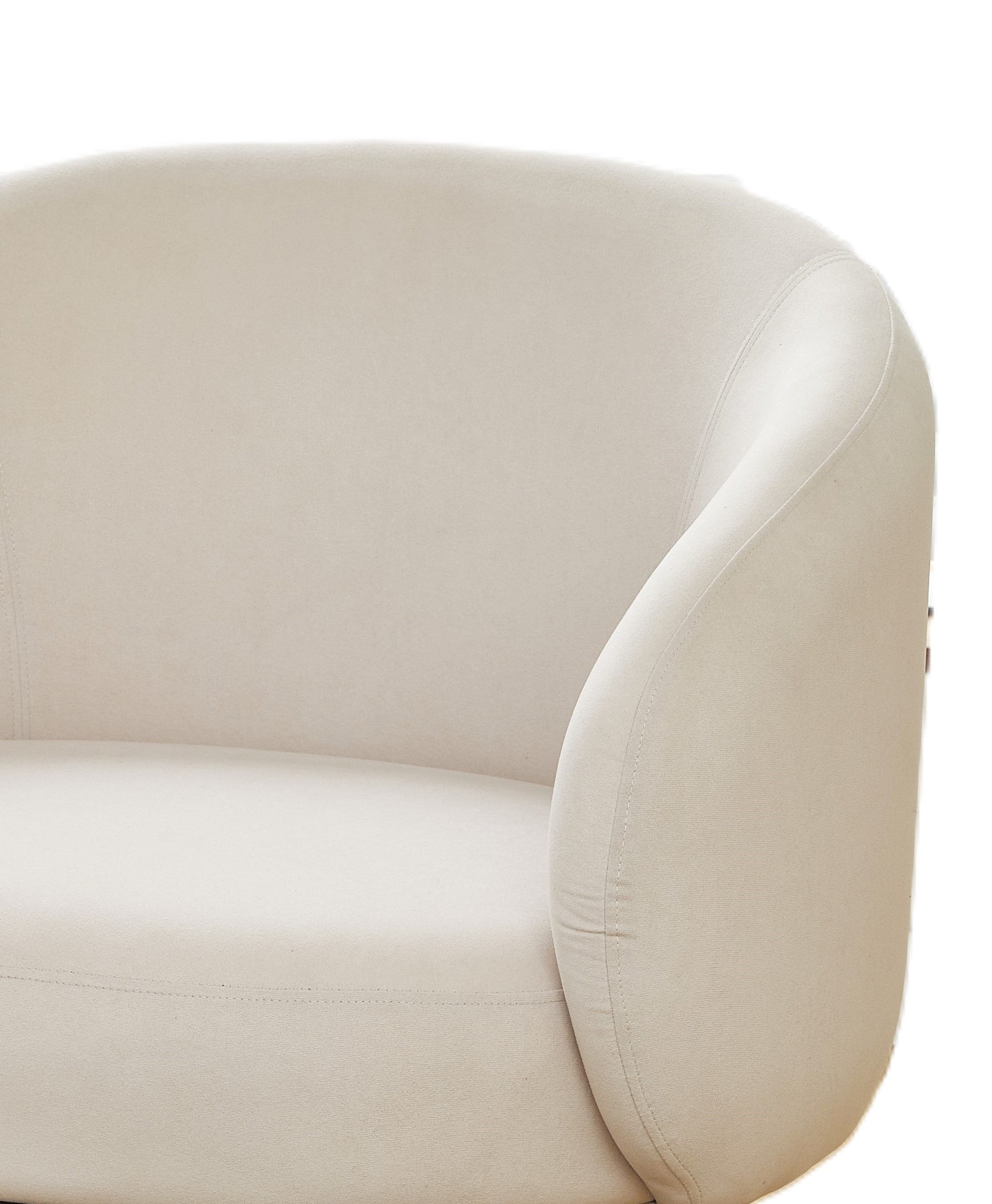 Mid-Century Modern Velvet Accent Chair, Upholstered Barrel Armchair with Metal Legs, Comfy Single Sofa Chair for Living Room Bedroom