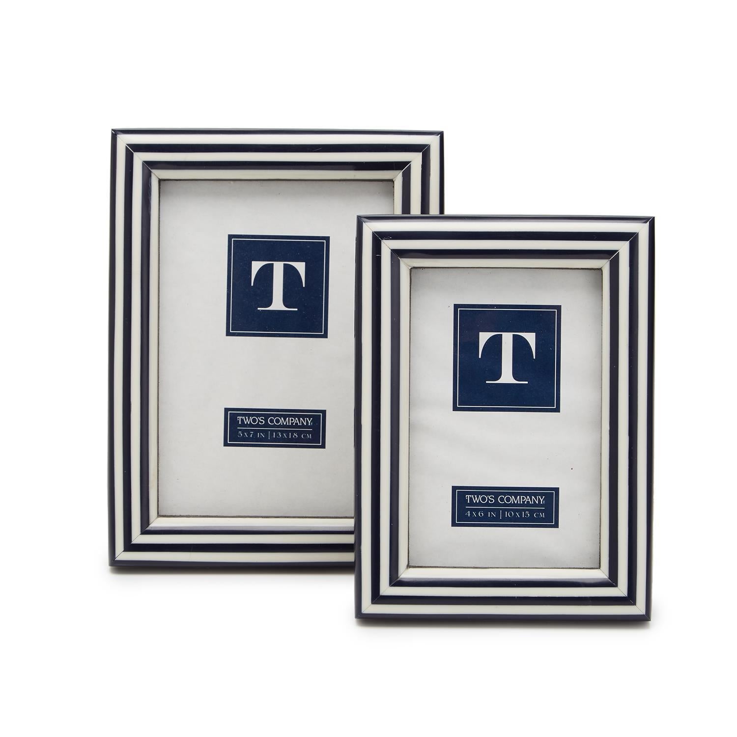 Nautical Stripe Photo Frame Incl 2 Sizes, Set of 2