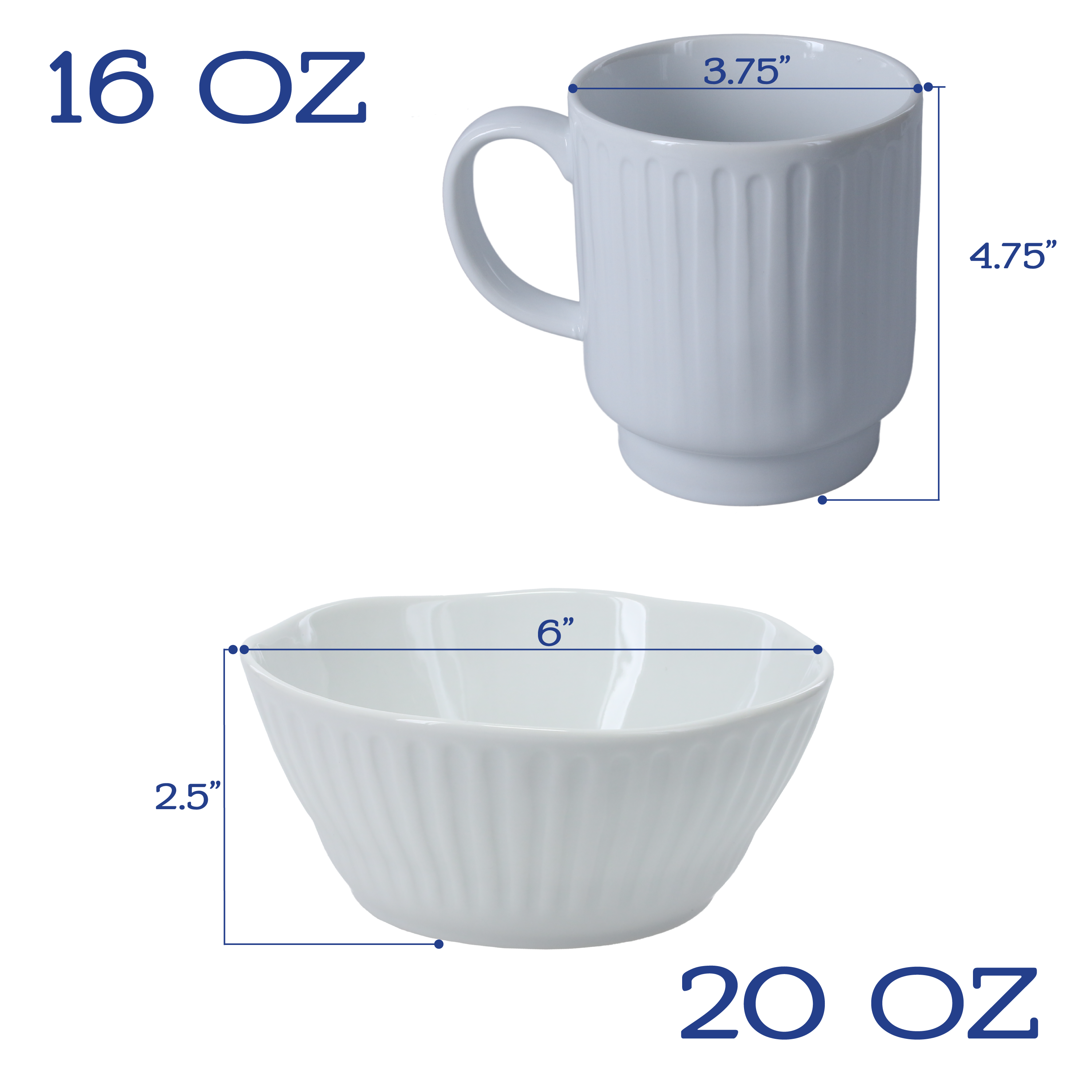 16-Piece Dinnerware Set with Mugs