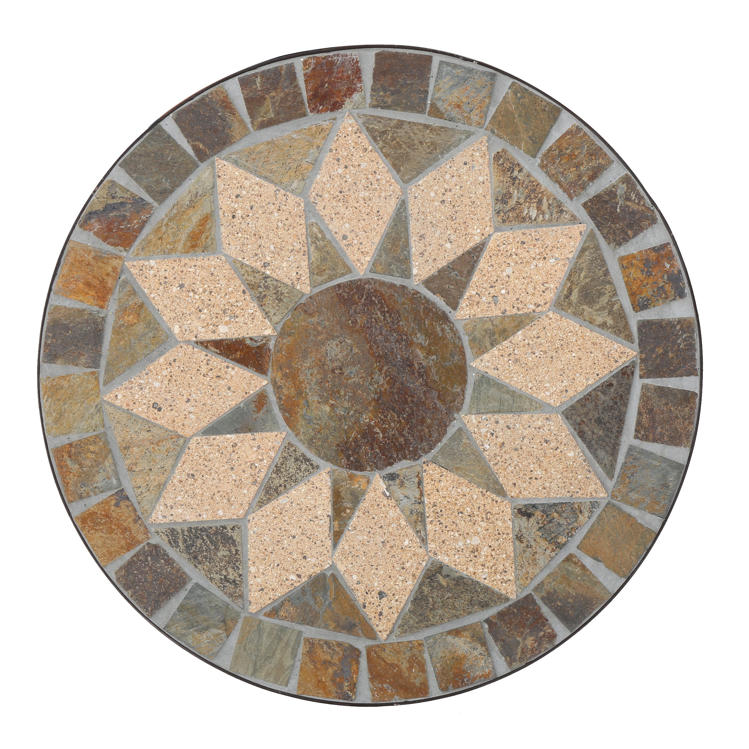 Outdoor Folding End Table with Sunburst Design