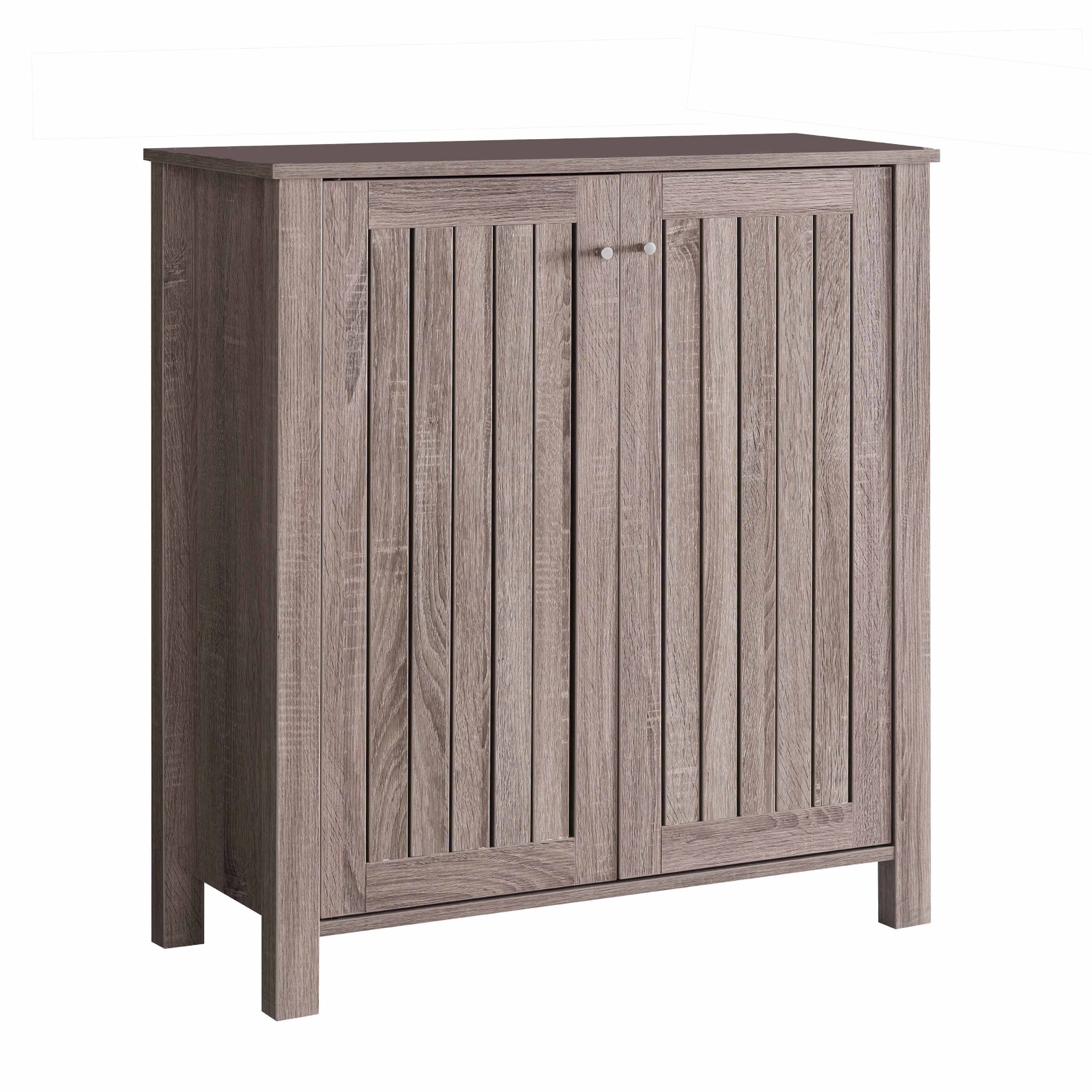 Shoe Rack Cabinet with Slatted Vented Doors