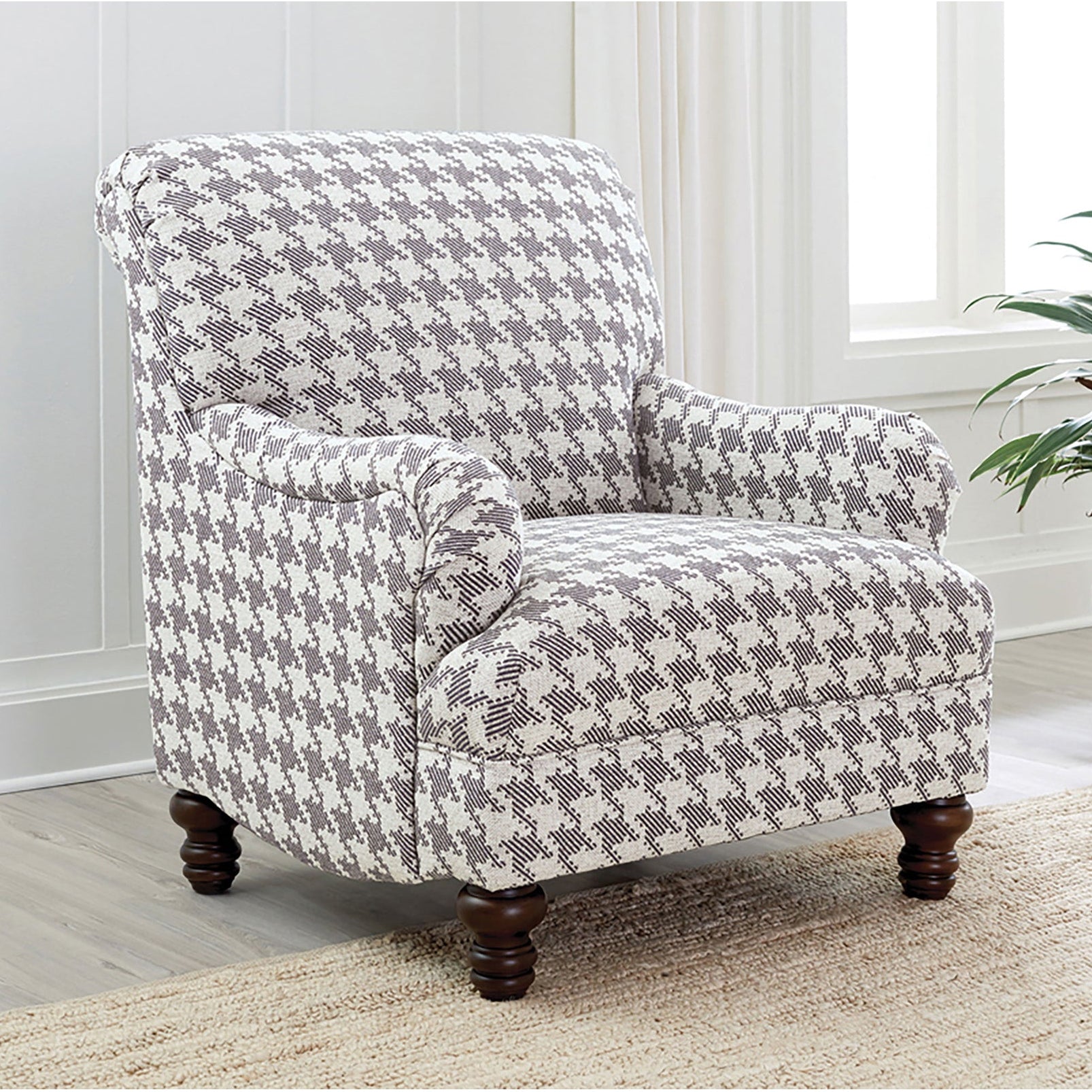 Danforth Houndstooth Upholstered High Backrest Accent Chair