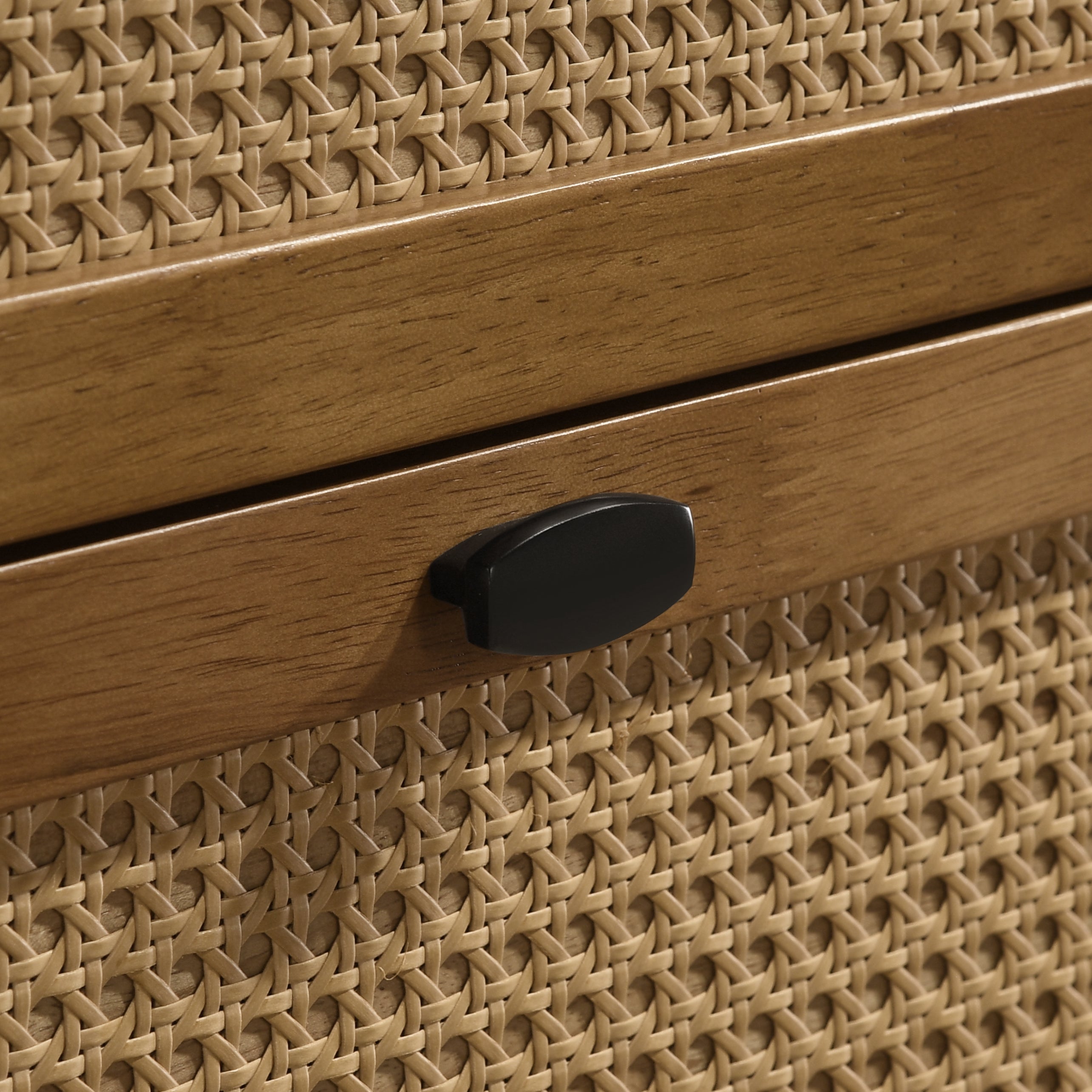Vichy Wood and Rattan 4-Drawer Chest