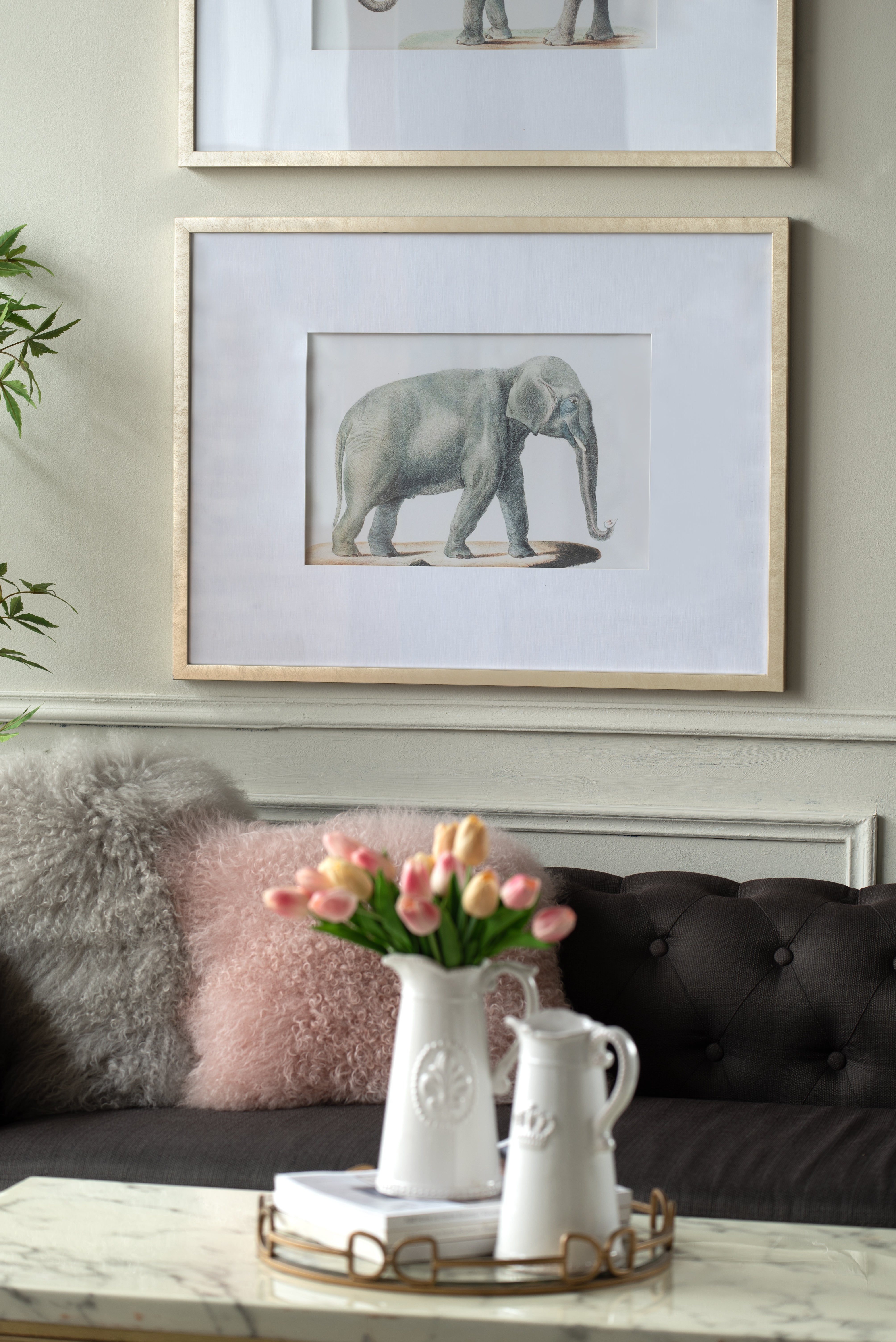 Elephant Pencil Drawings, Set of 2