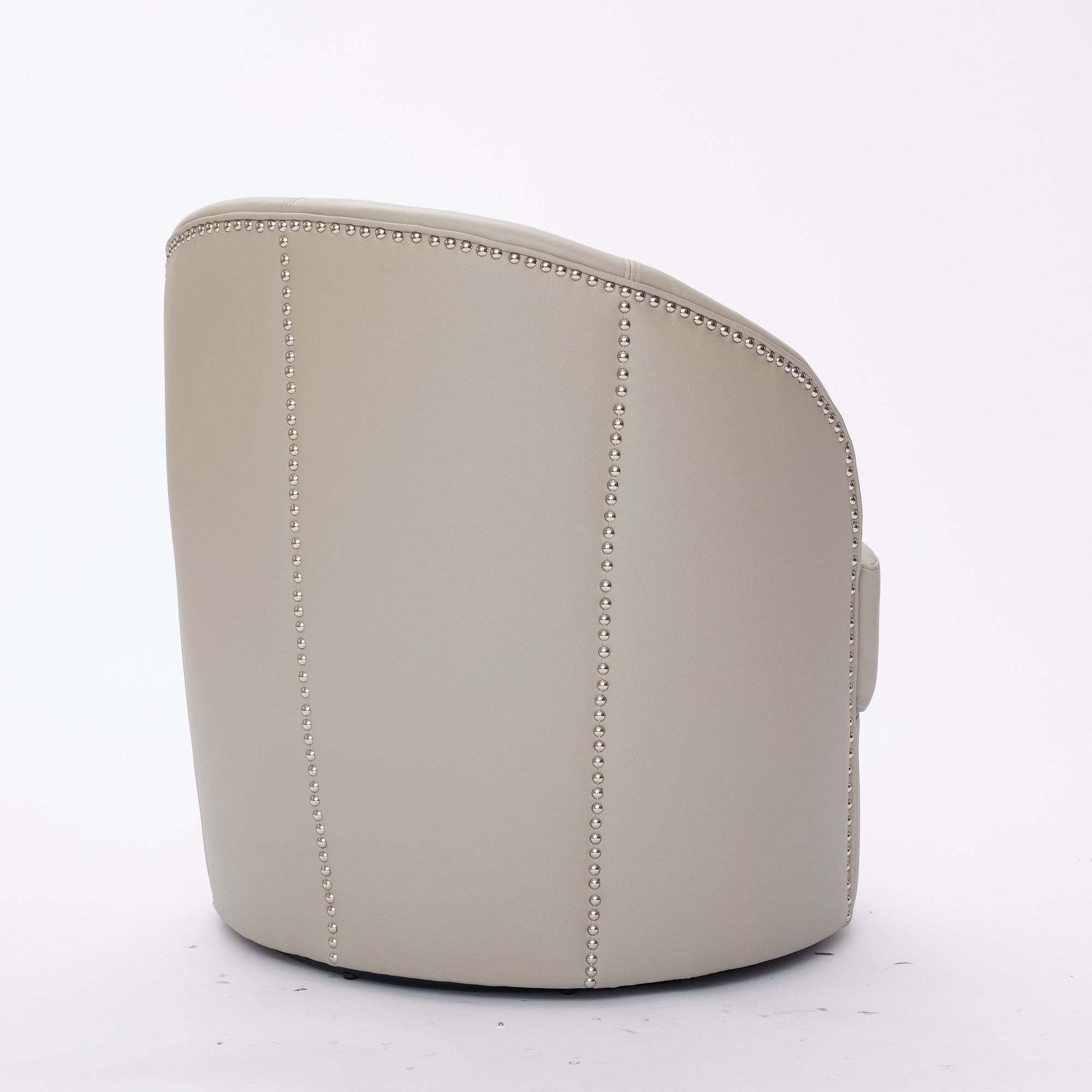 Top-Grain Leather Swivel Accent Chair