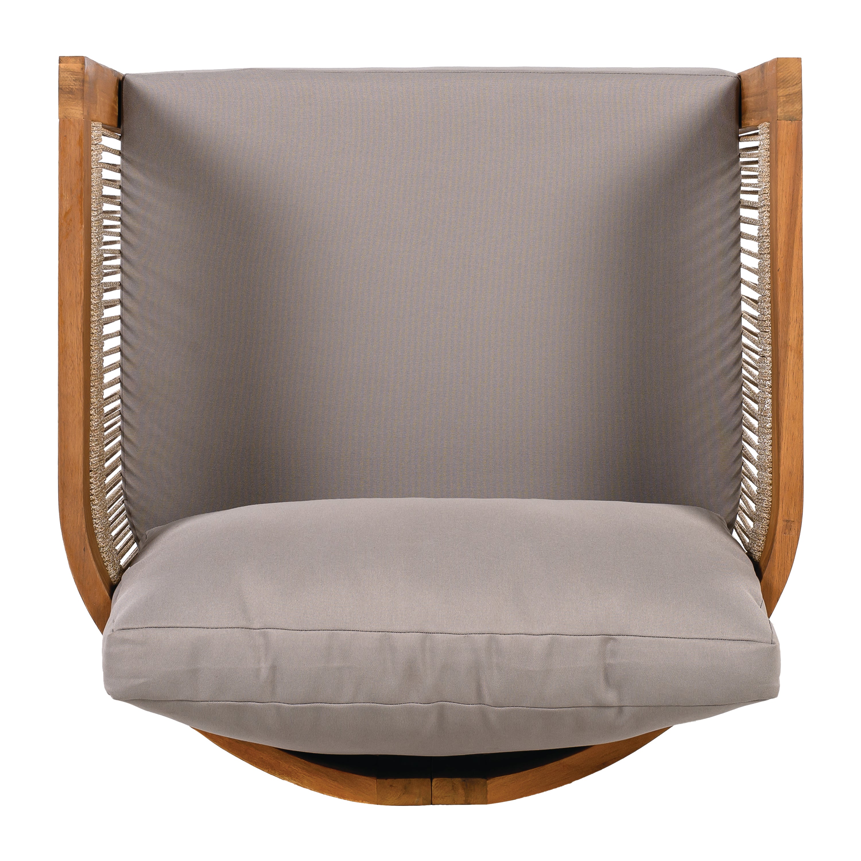 Sundara Acacia Wood Outdoor Club Chair with Handwoven Rope Accents
