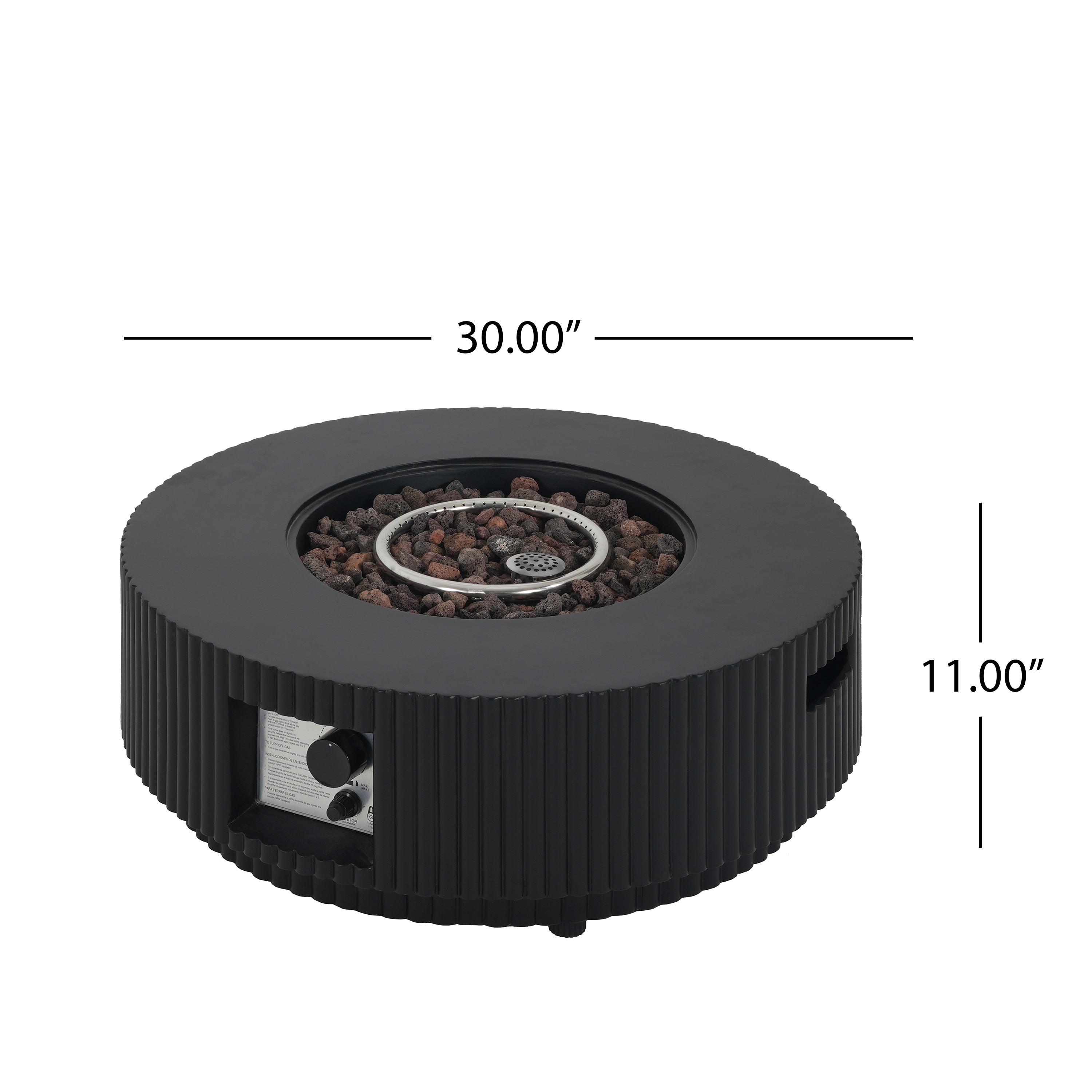 Patio MGO Propane Fire Pit Table with Lid, Tank Cover Not Included