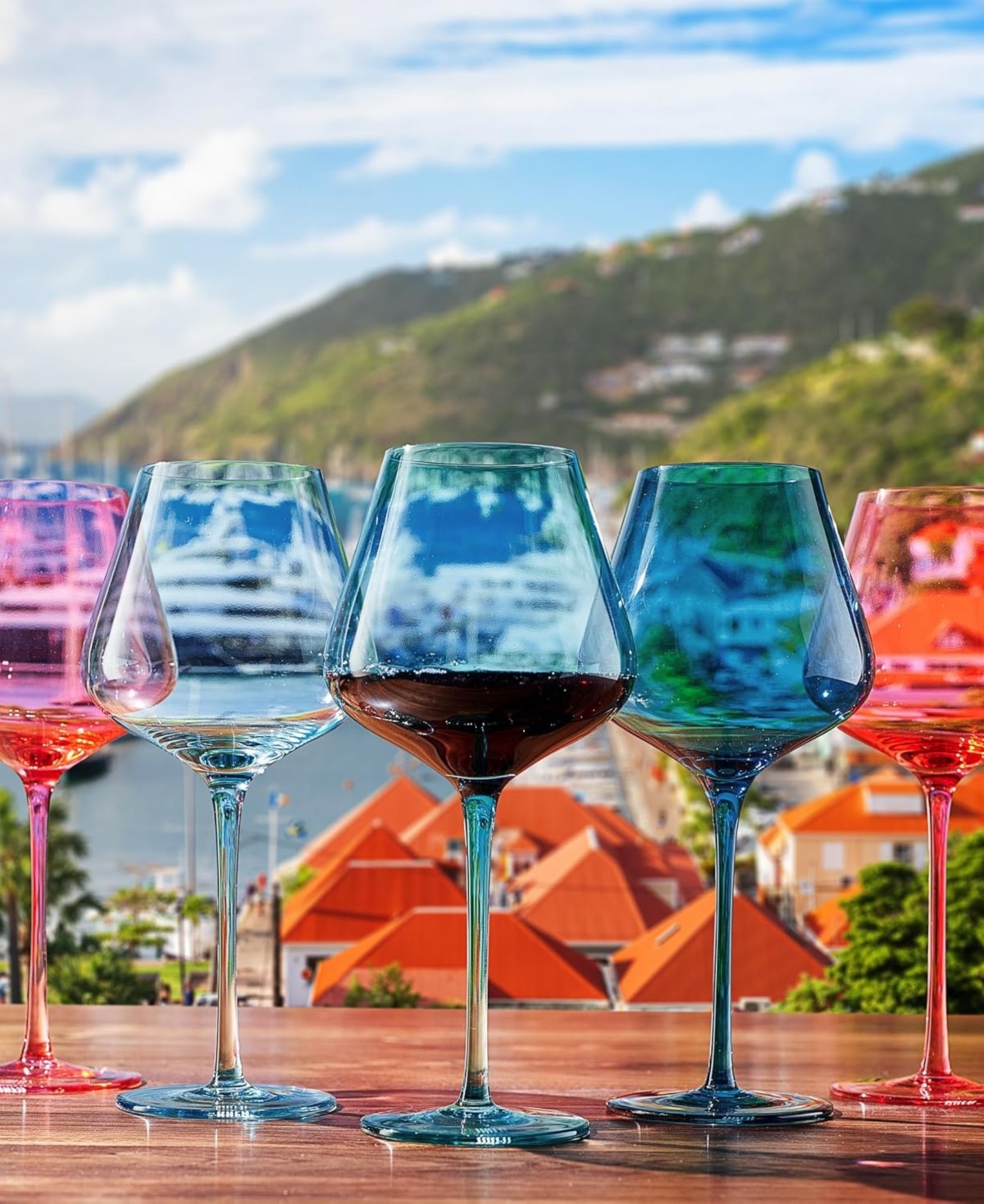 St Barths Wine Glasses Set of 5
