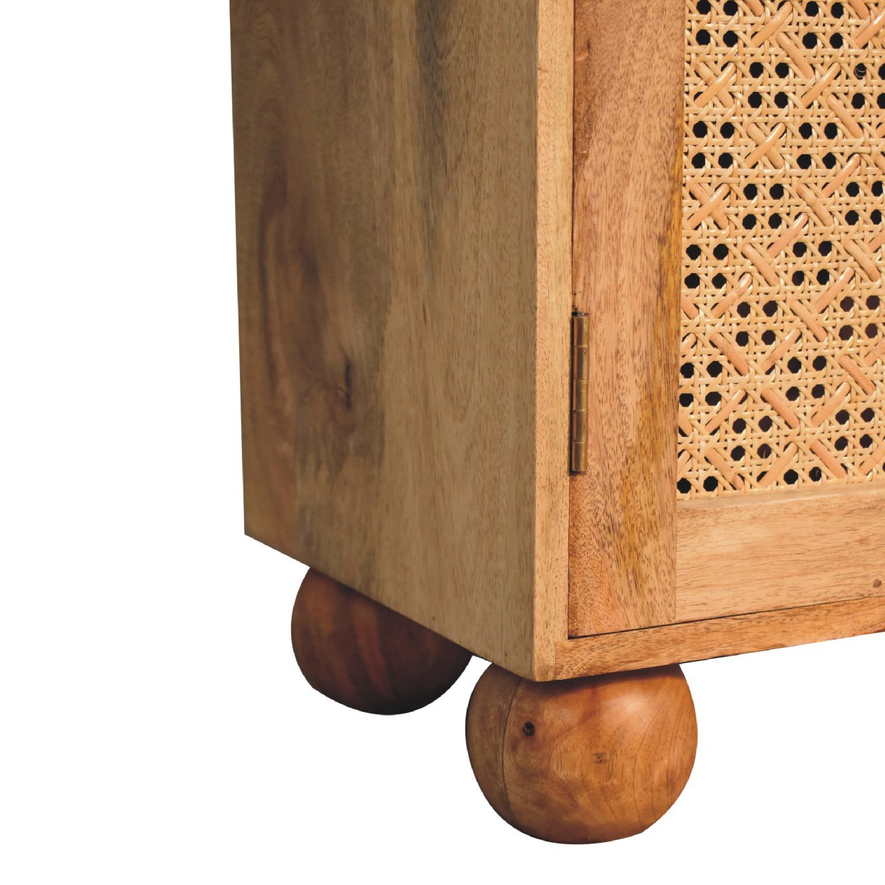 Cabinet with 2 Arch Woven Front Doors and Ball Feet - Cabinets