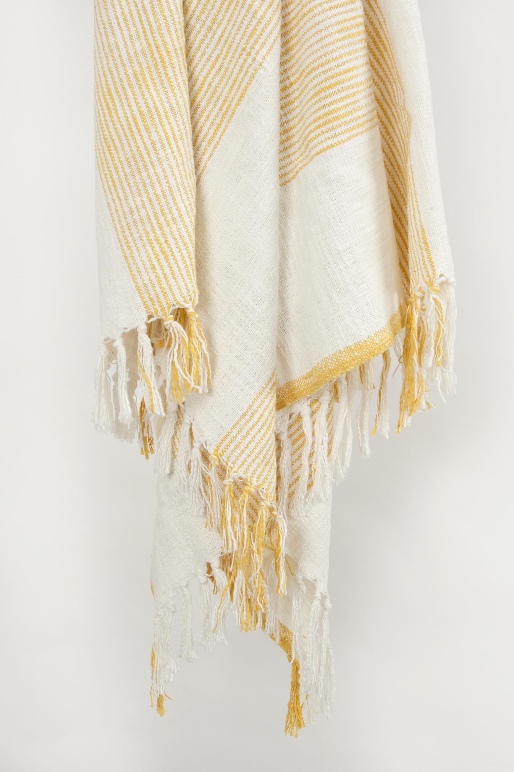 Stripe 100% Woven Textured Cotton Throw
