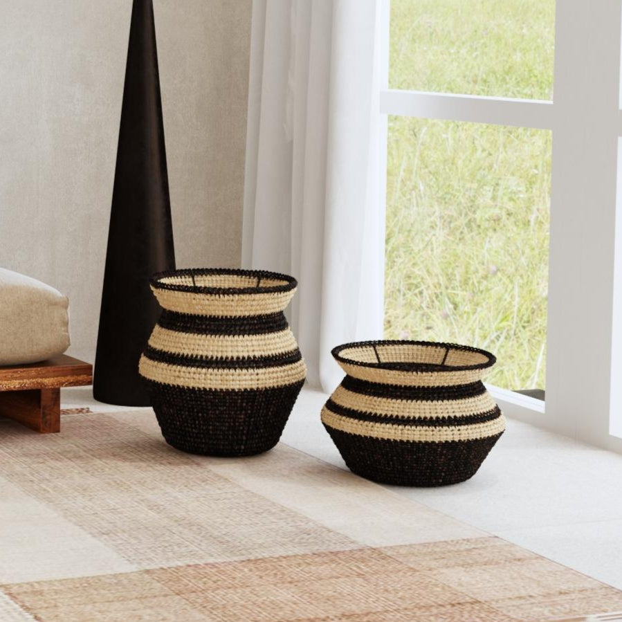 Striped Seagrass Basket