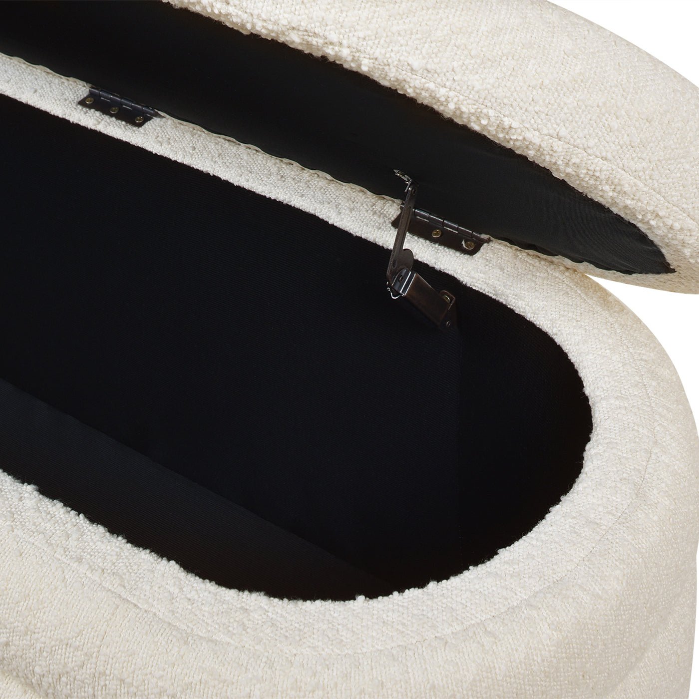 Capstone Oval Lid - Up Upholstered Storage Bench with Horizontal Tufting - Storage Benches & Ottomans
