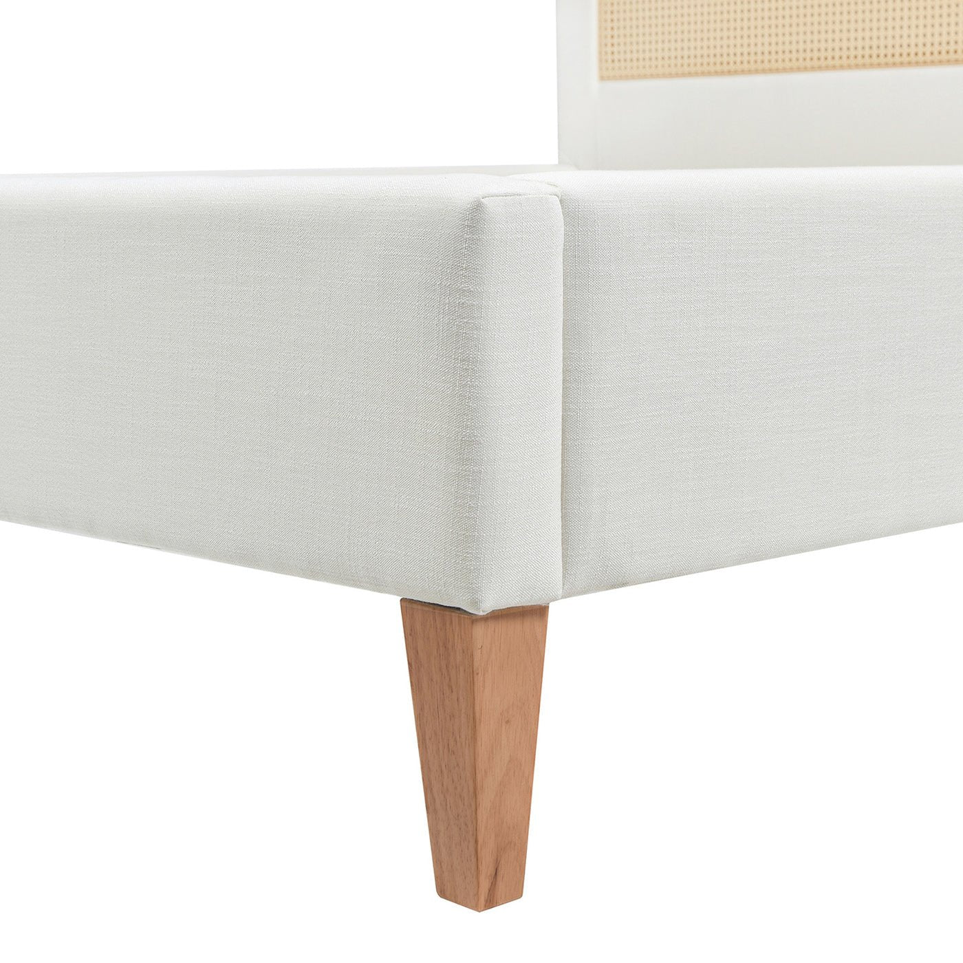 Captivat Platform Bed with Cane - Back and Solid Wood Legs - Beds & Headboards