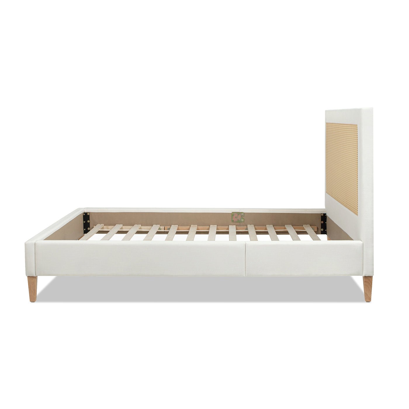 Captivat Platform Bed with Cane - Back and Solid Wood Legs - Beds & Headboards