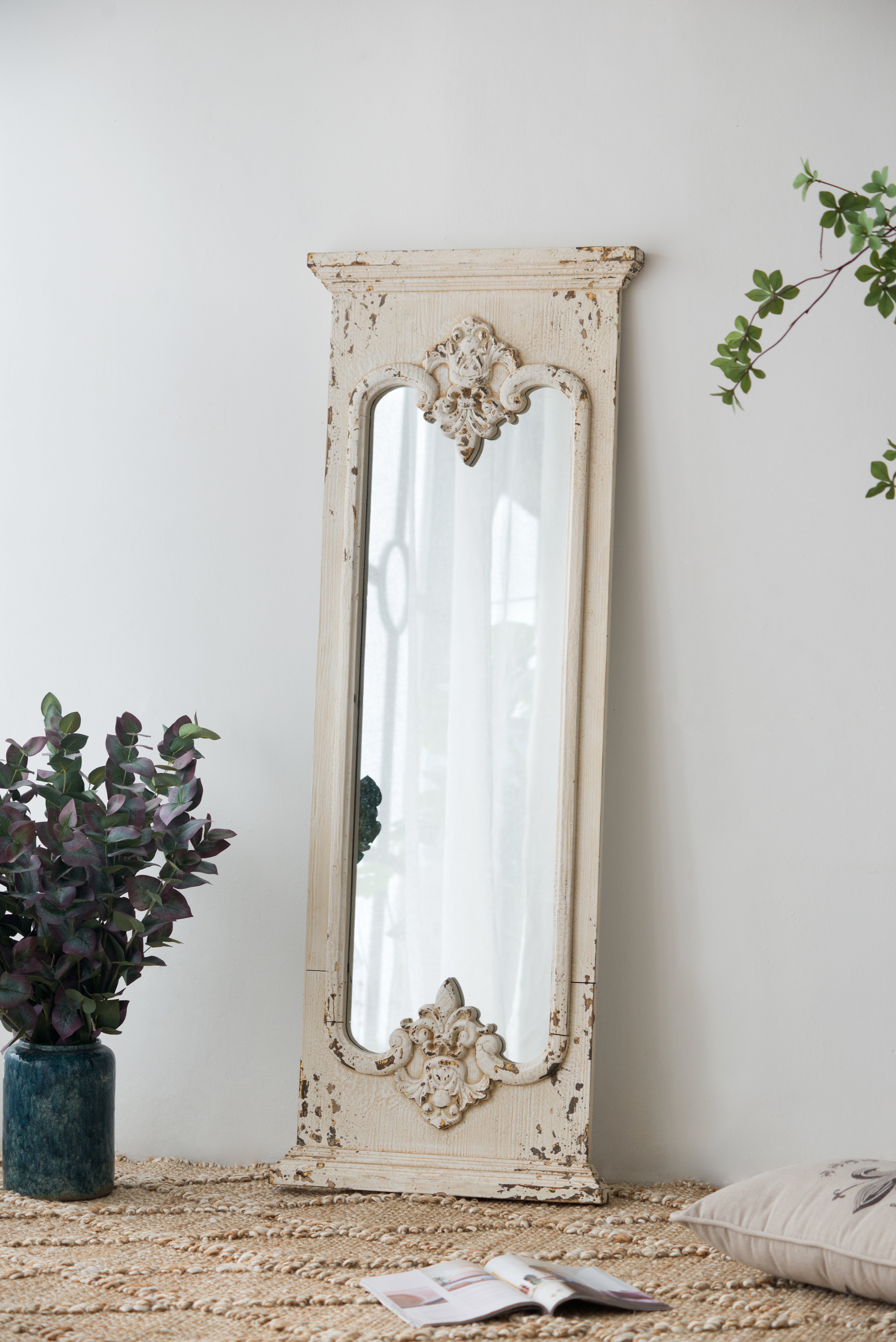 Full Length Wall Mirror with Solid Wood Frame