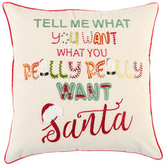 Embroidered Cotton Sentiment Decorative Throw Pillow
