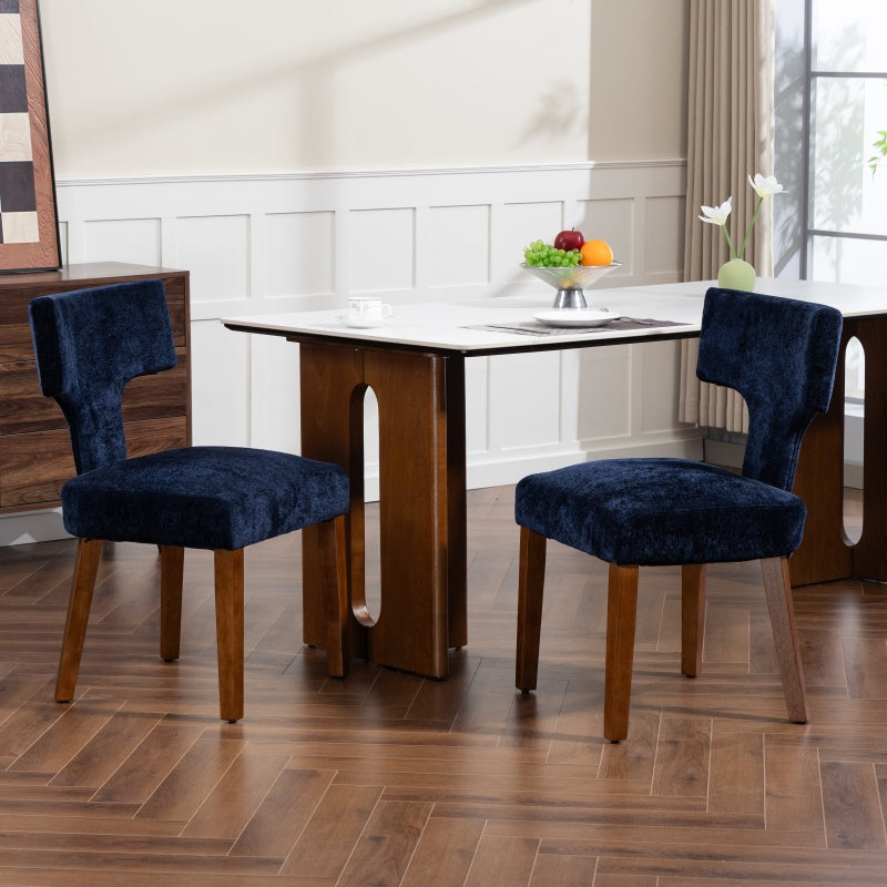 Upholstered T-Back Dining Chairs, Set of 2