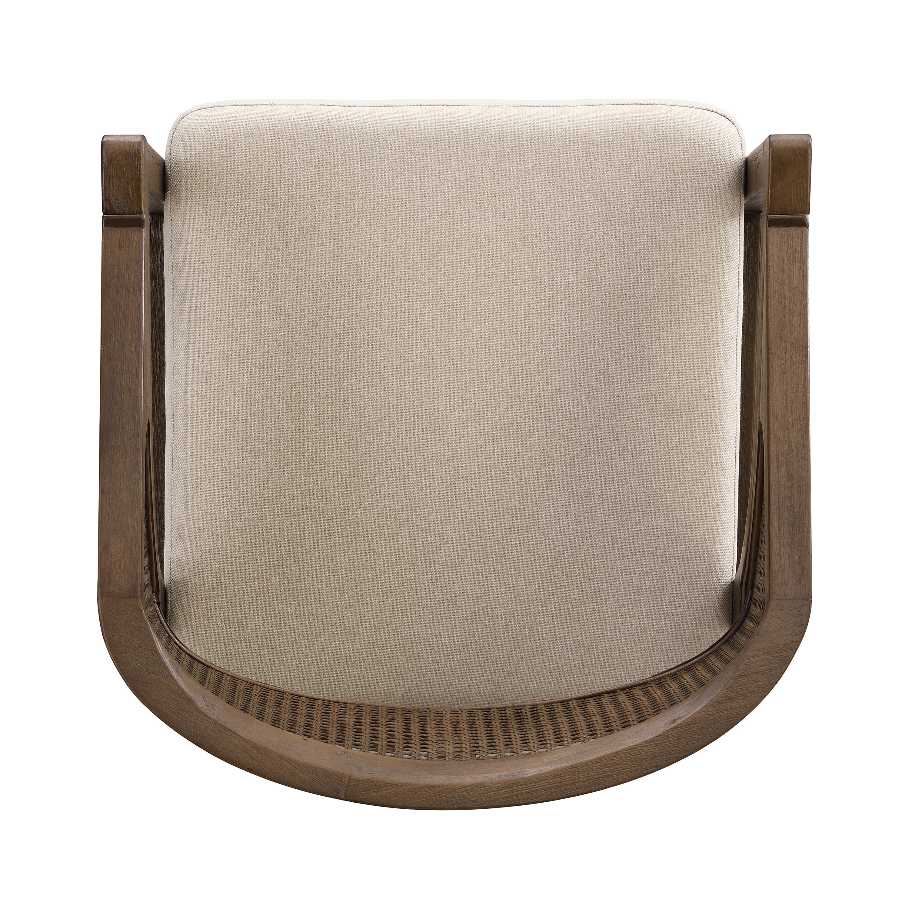 Wooden Frame Dining Chair with Rattan Back, Set of 2