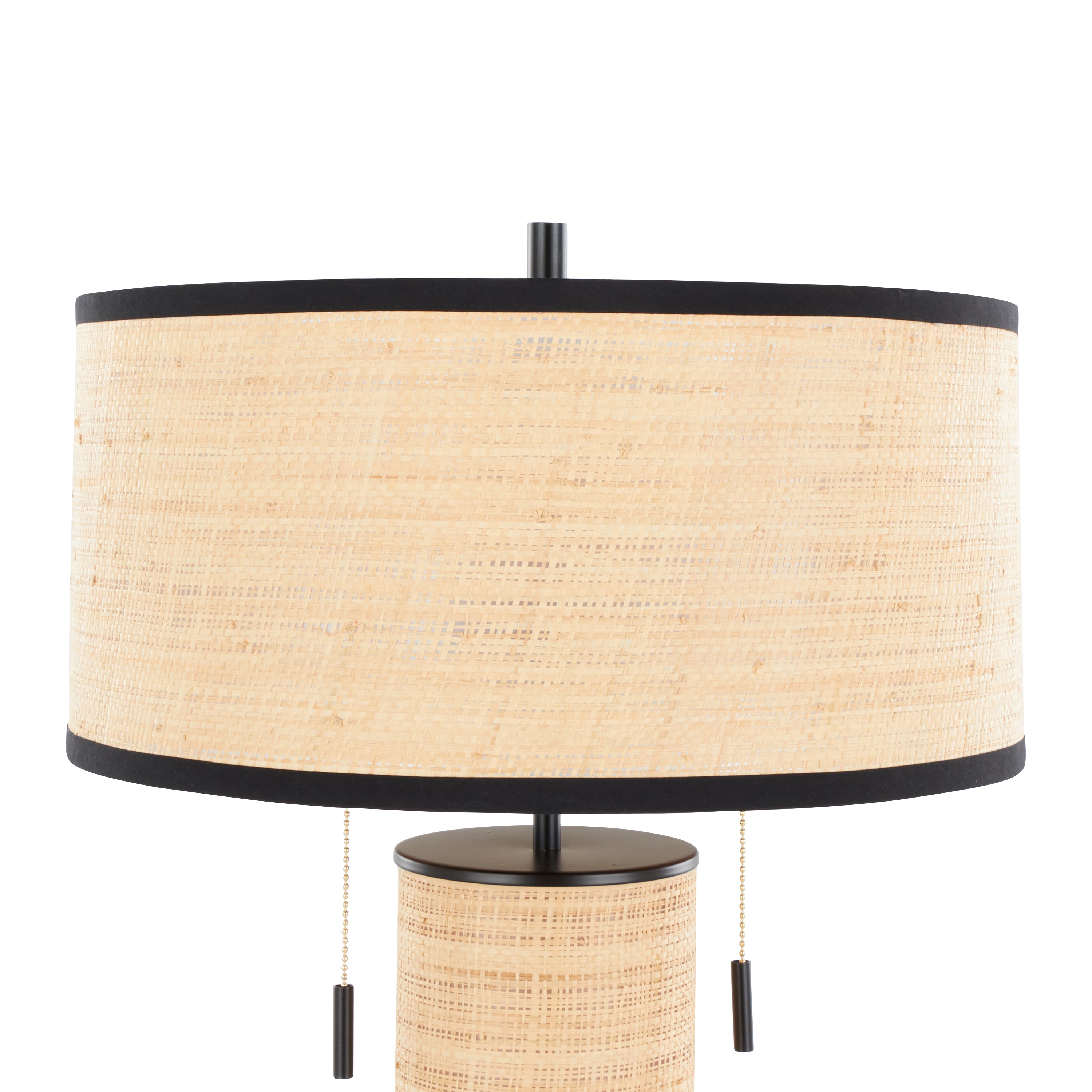 Bellavue 29" Rattan Table Lamp with Cylinder Shade and Pull Chain Switch