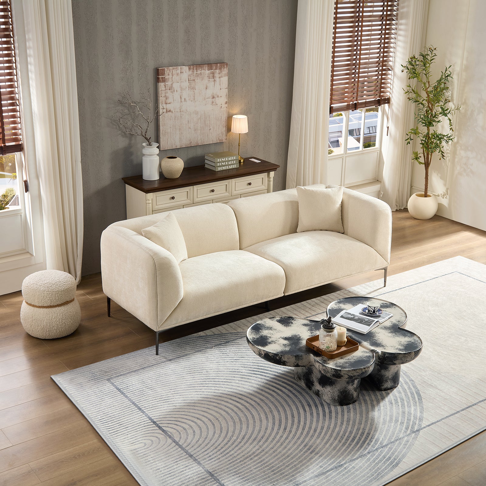 Modern Sofa with Metal Legs