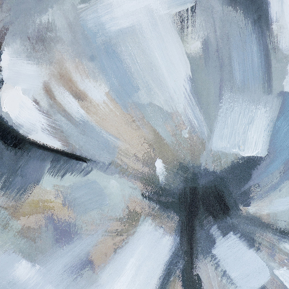 39.5" x 39.5" Wall Art with Large Flower Oil Painting