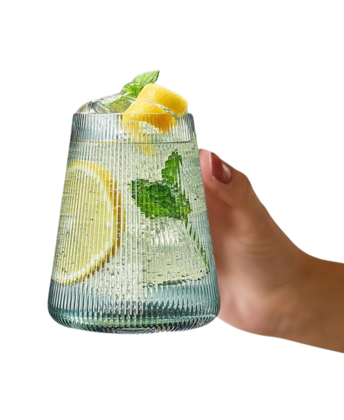 Stemless Ribbed Wine Glasses Set of 2