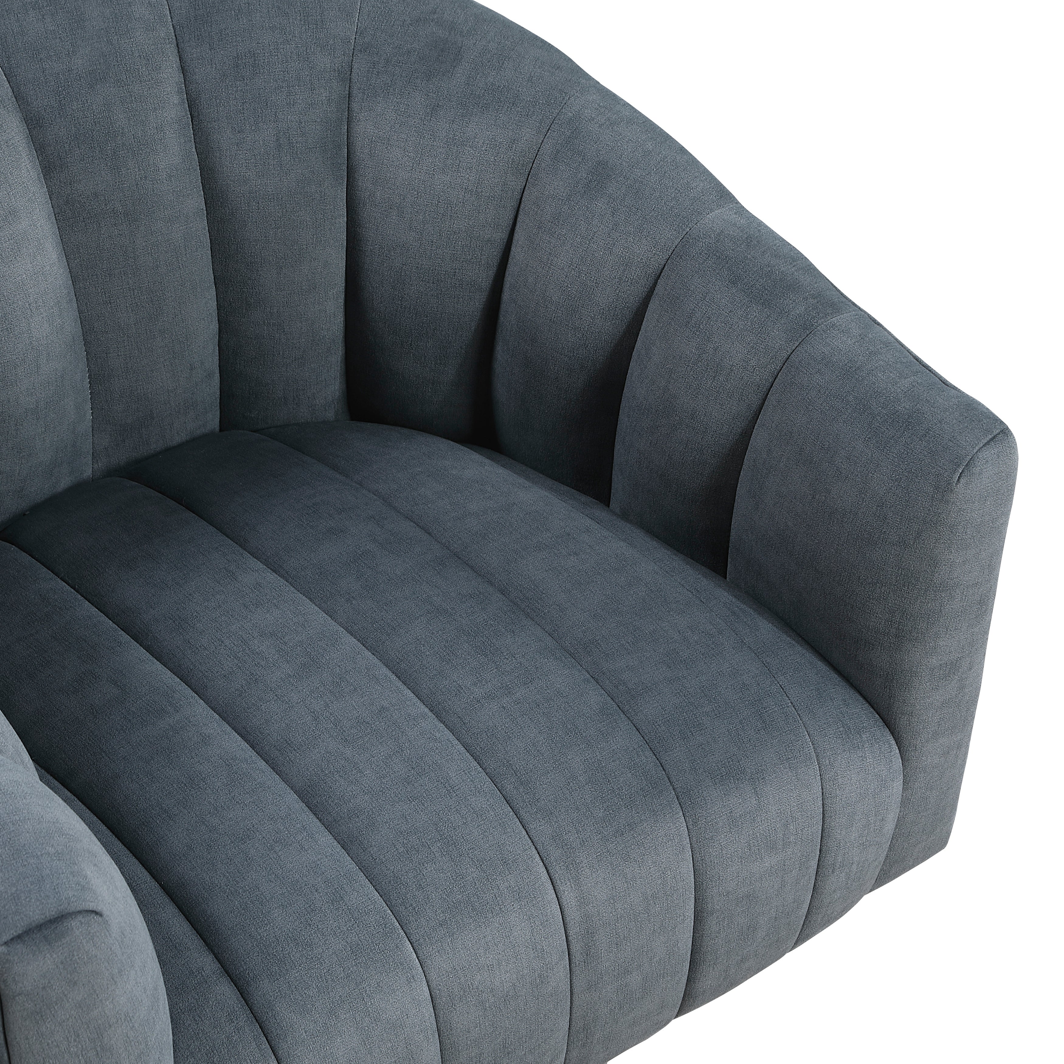 Dark Green Velvet Accent Chair Modern Luxury Living Room Furniture, 1pc Swivel Chair Comfortable Barrel Back