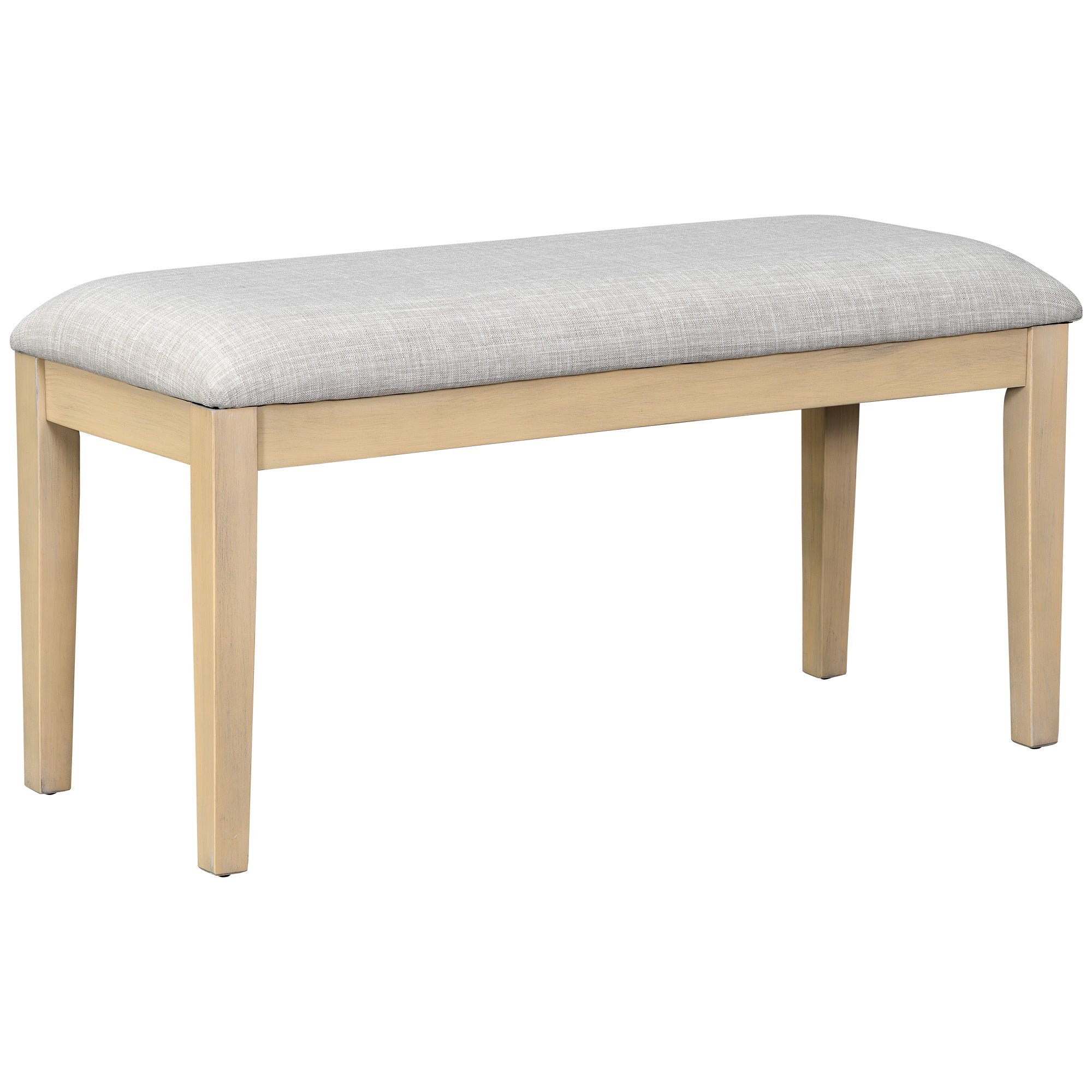 Meadowlark Farmhouse Extendable Wood Dining Table with 4 Upholstered Chairs & Bench