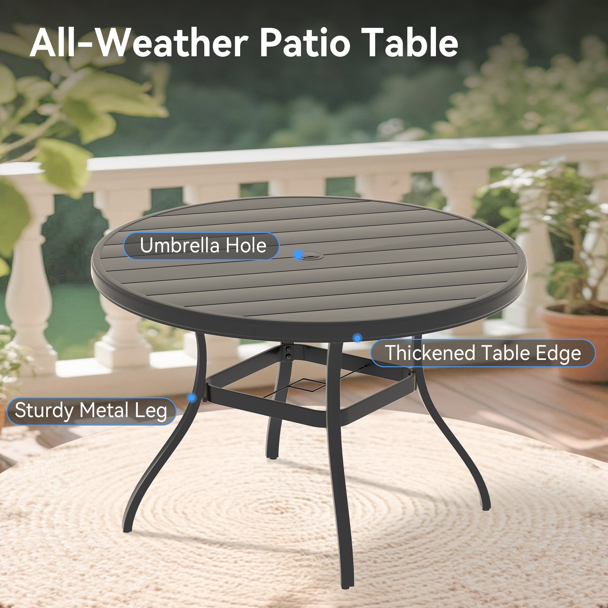 Vireo Outdoor Round Patio Dining Table