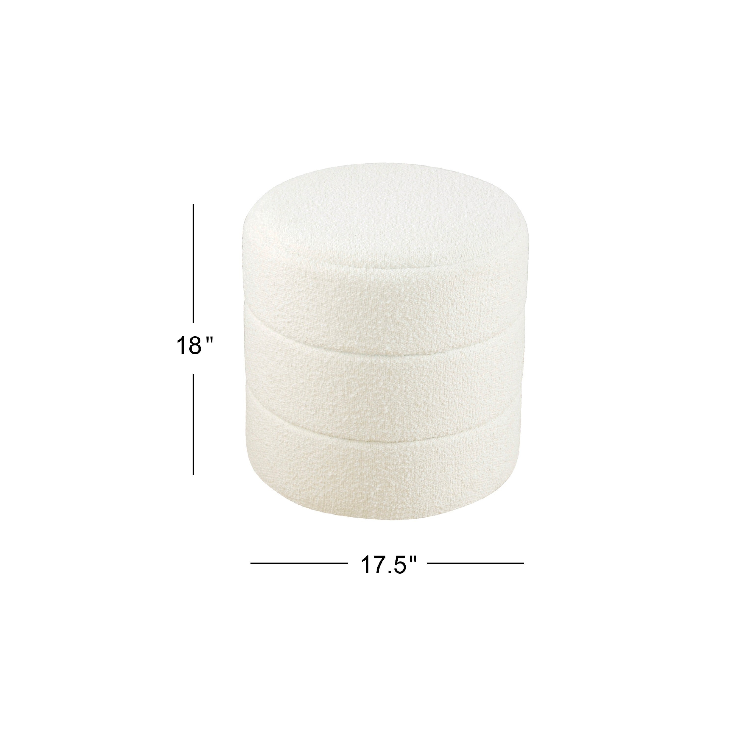 Sem Round Channel Stitch Accent Ottoman