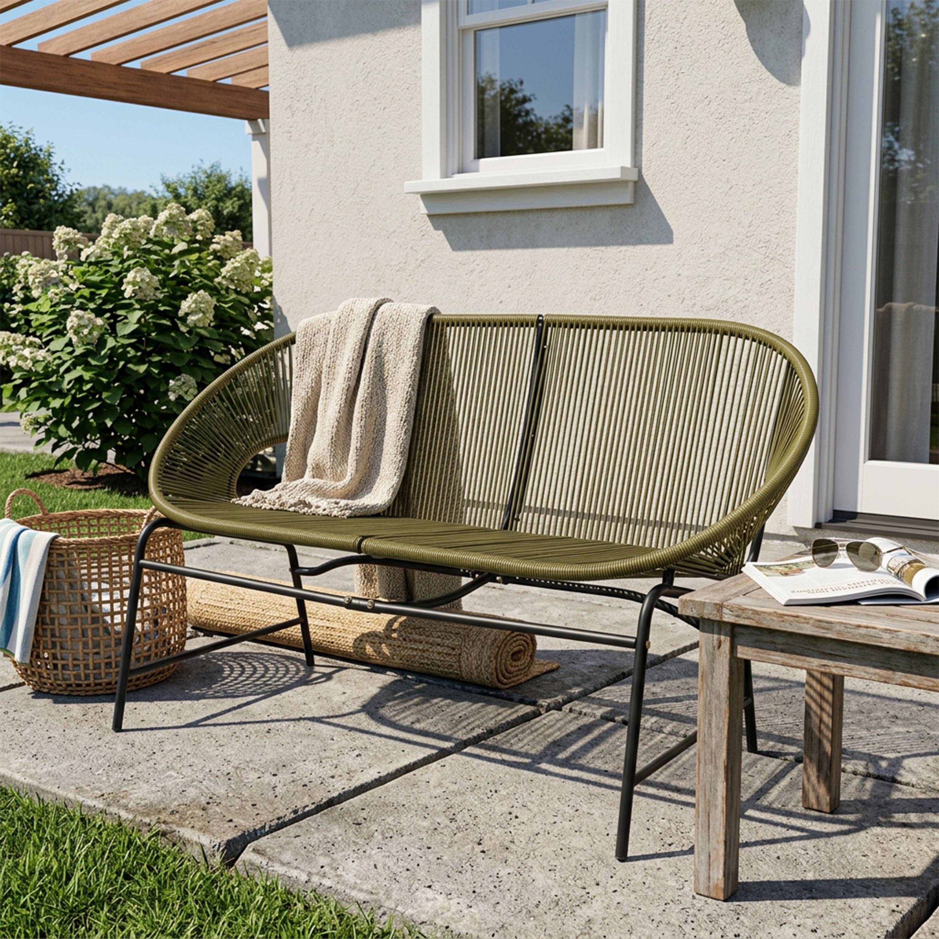 Nusa Outdoor Patio Wicker Loveseat