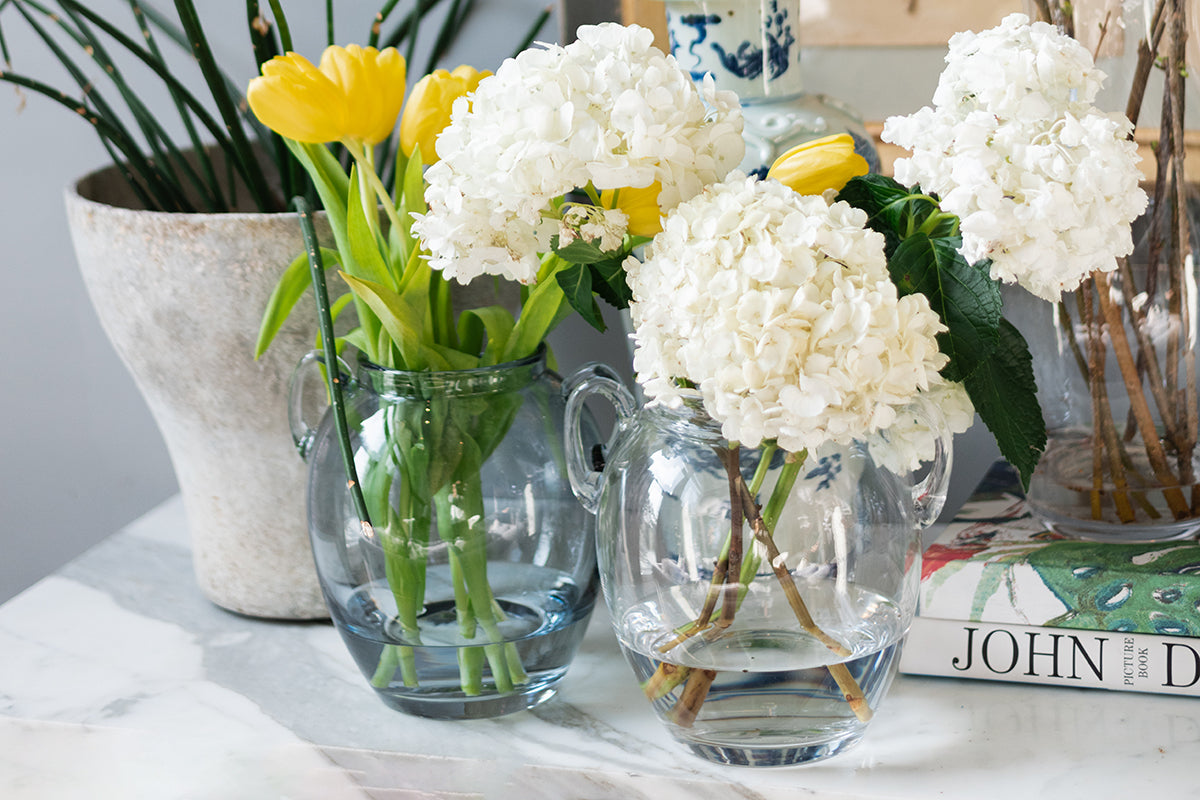 Glass Amphora Flower Vase, Clear
