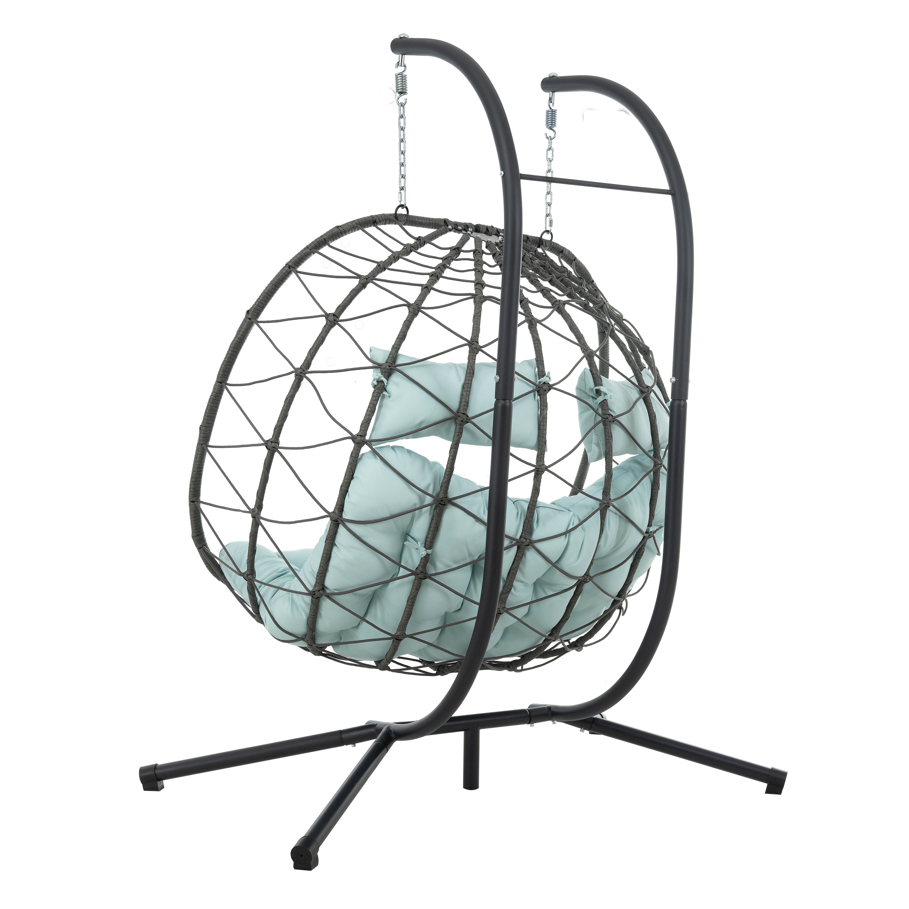 2-Person Swinging Egg Chair with Stand
