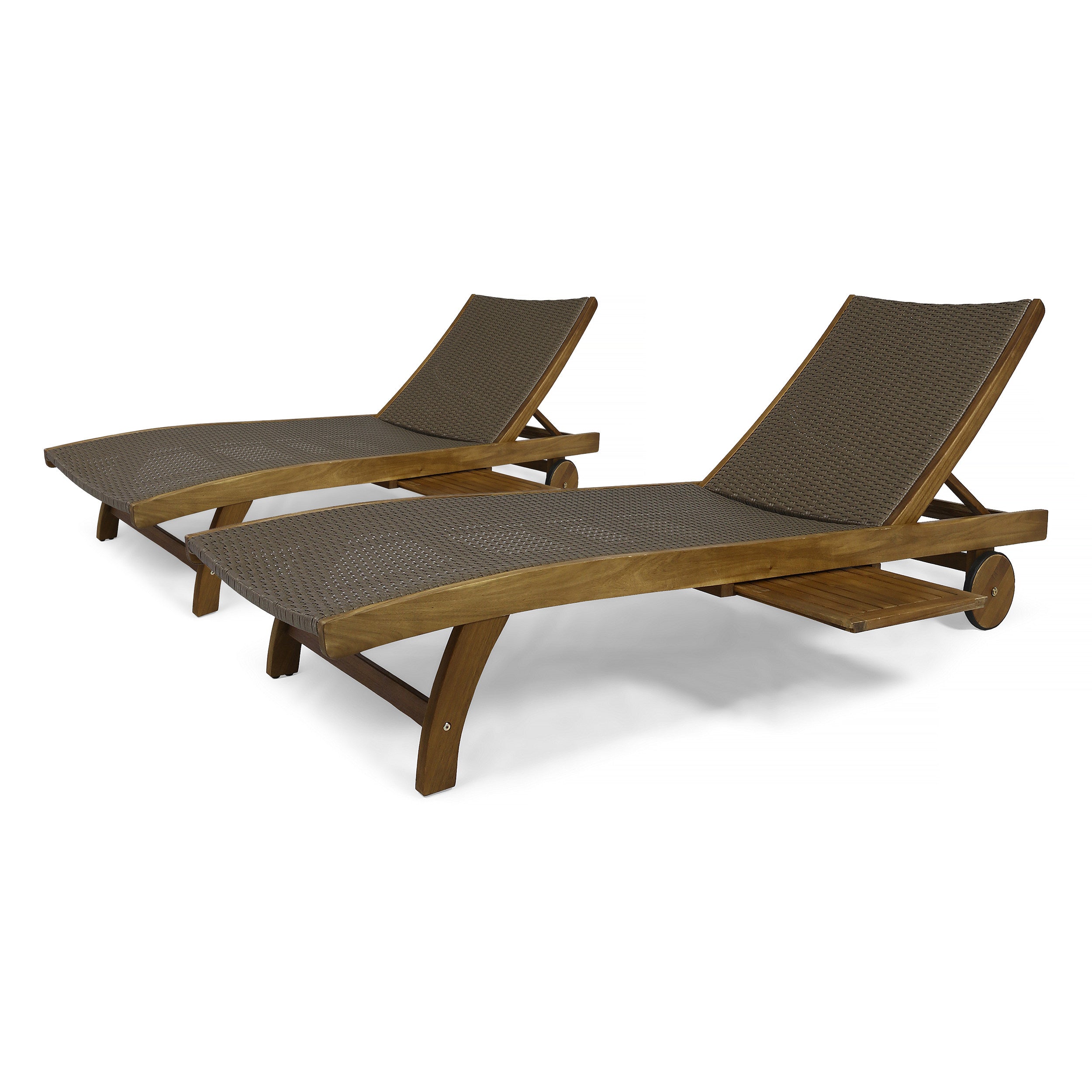 Banzai Chaise Lounge With Pull-Out Tray, Set of 2